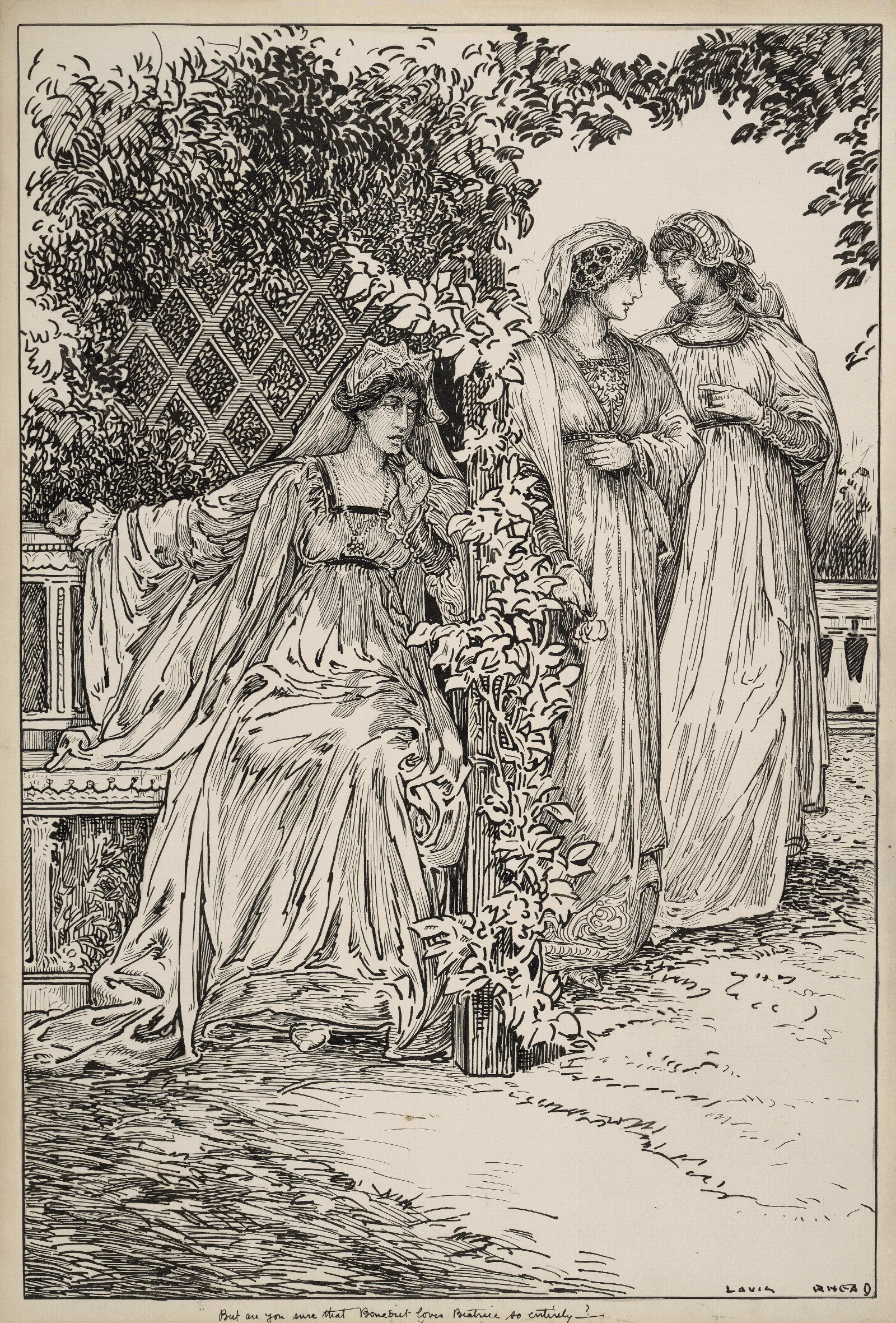 Much Ado About Nothing But Are You Sure That Benedict Loves Beatrice So Entirely Wall Art by Louis Rhead - Canvas Print