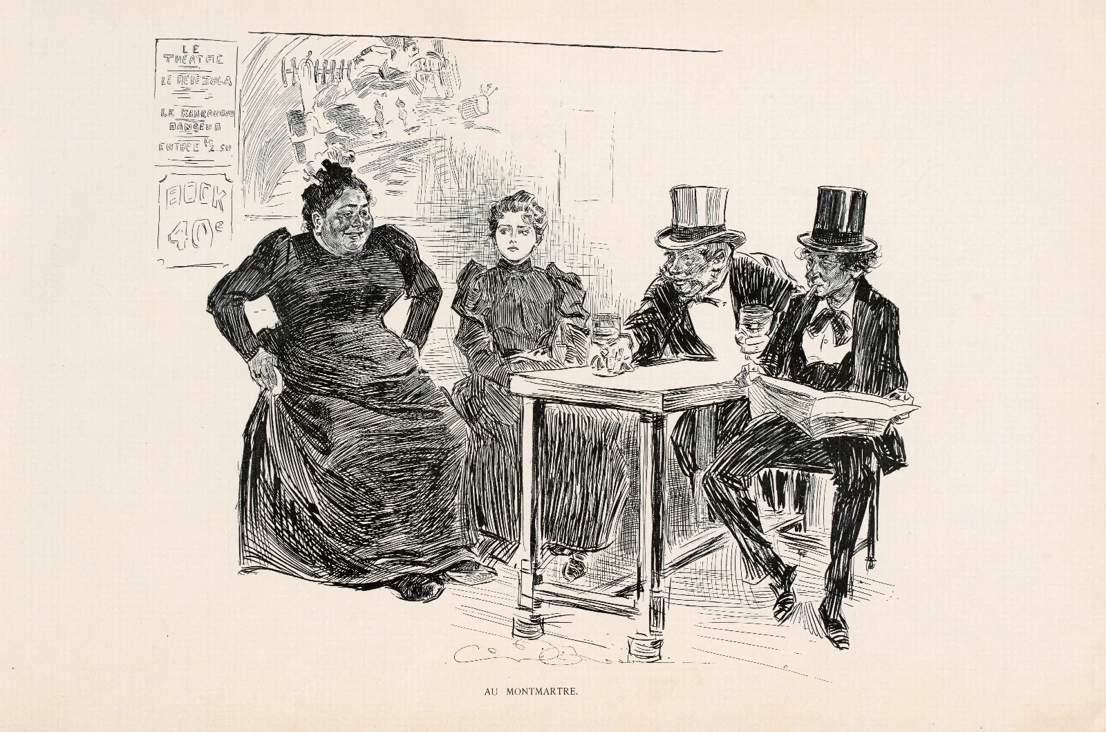 Au Montmartre Wall Art by Charles Dana Gibson - Canvas Print