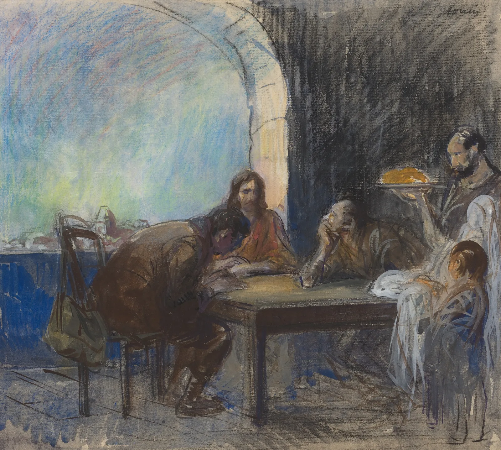 The Supper At Emmaus Possibly Wall Art by Jean-Louis Forain - Canvas Print