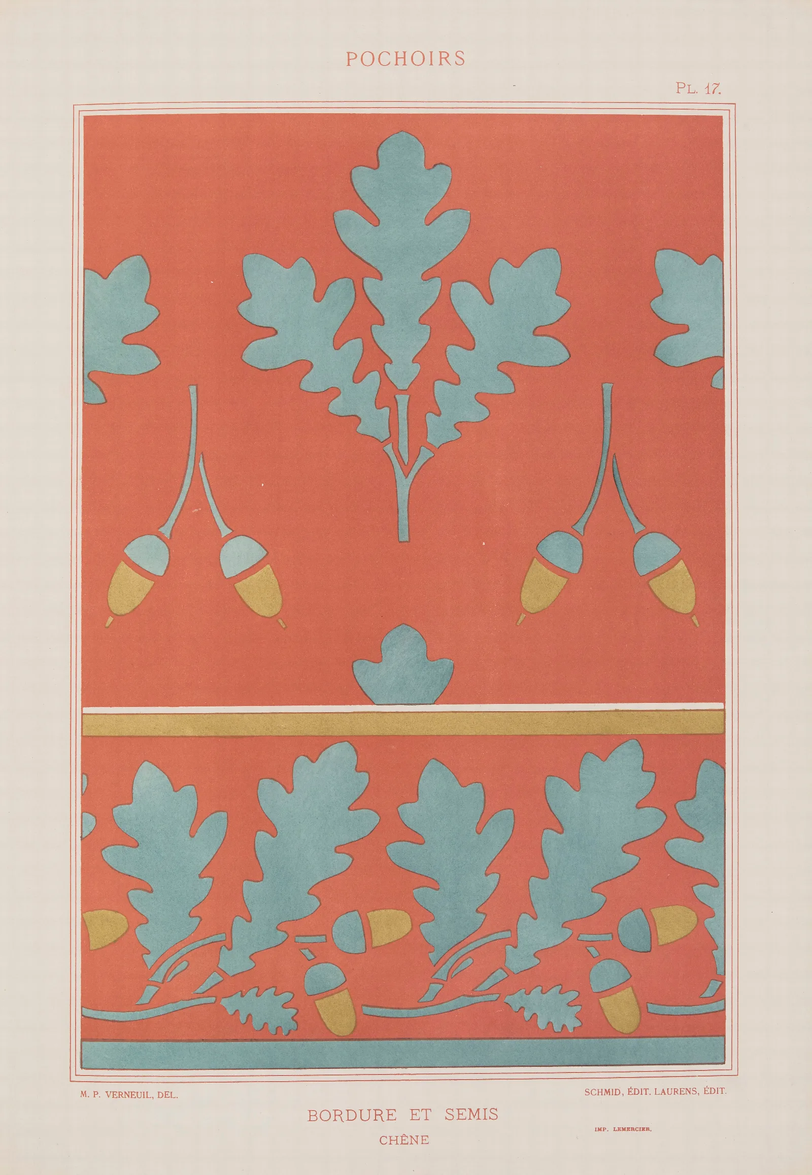 Bordure Et Semis Chene Wall Art by Maurice Pillard Verneuil - Canvas Print