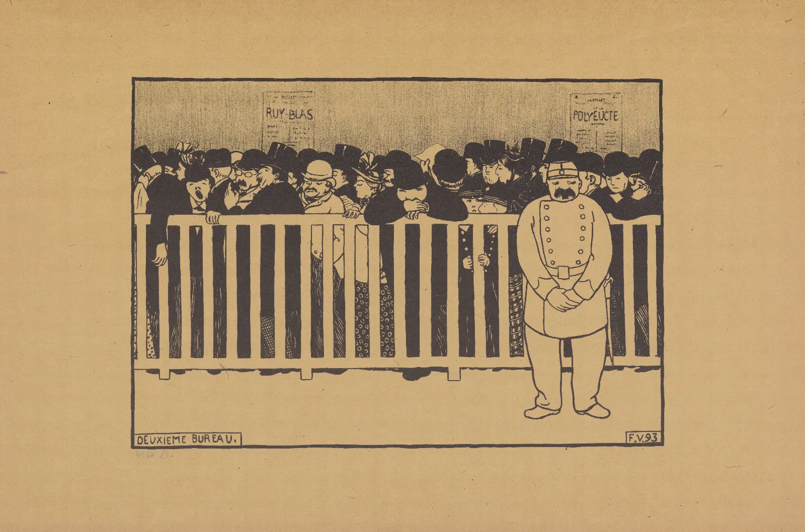 Deuxieme Bureau Wall Art by Félix Vallotton - Canvas Print