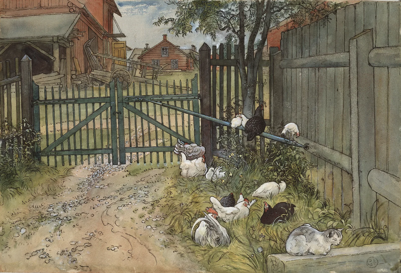 The Gate Wall Art by Carl Larsson - Canvas Print