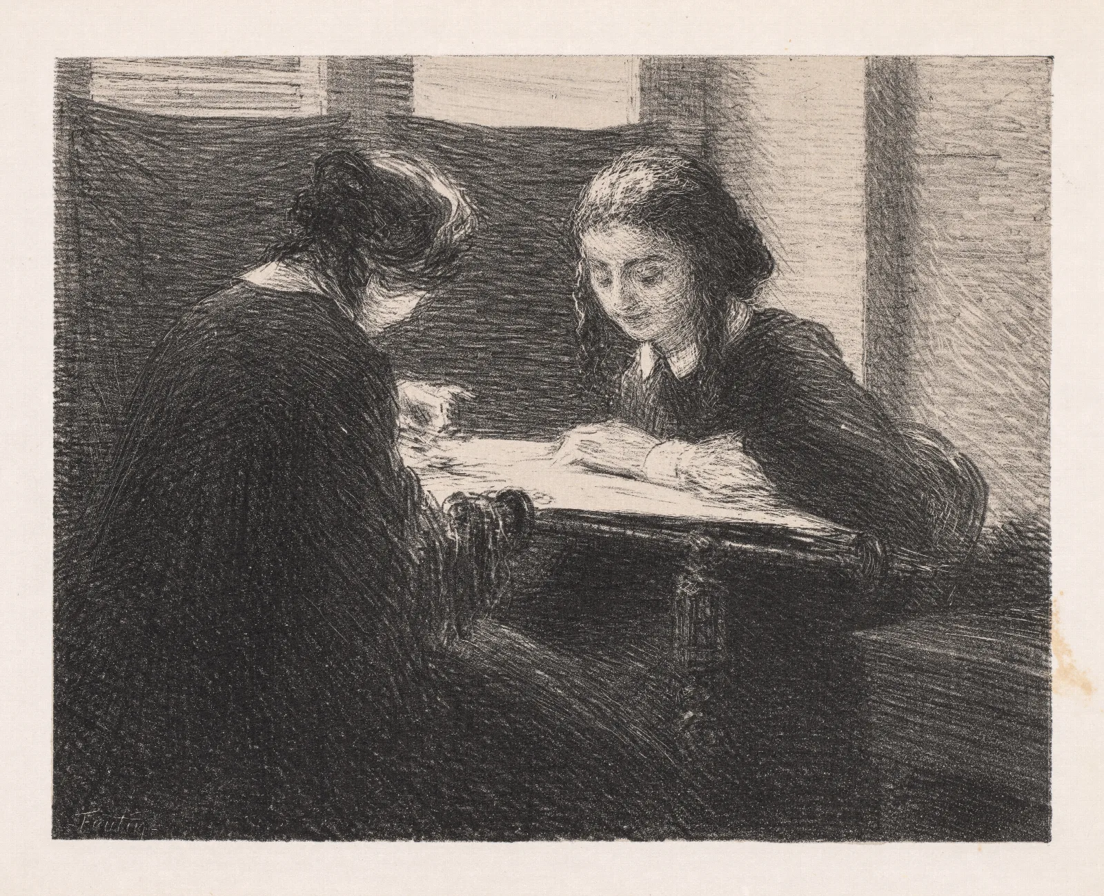 The Embroideres Les Brodeuses Wall Art by Henri Fantin-Latour - Canvas Print