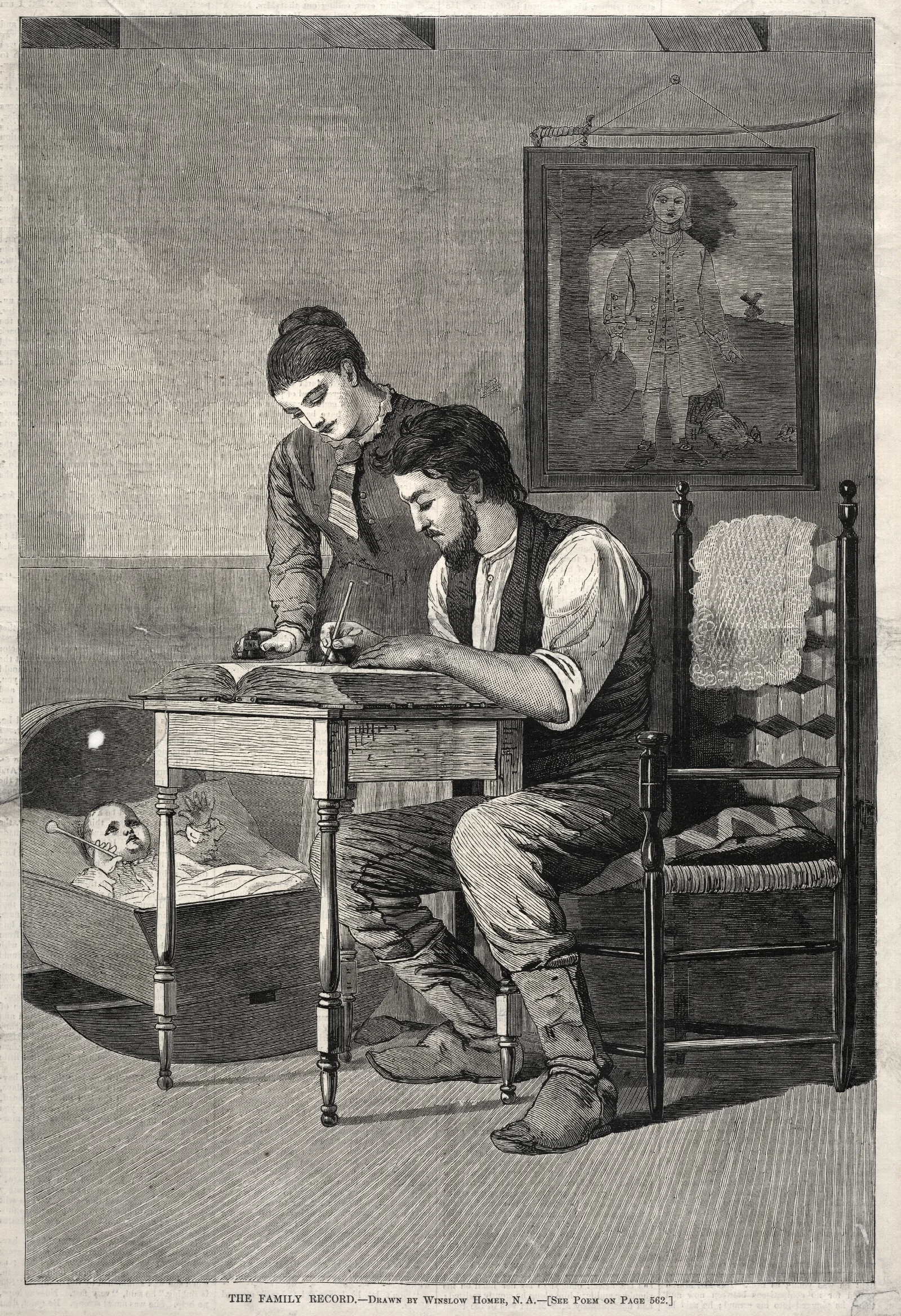 The Family Record Wall Art by Winslow Homer - Canvas Print