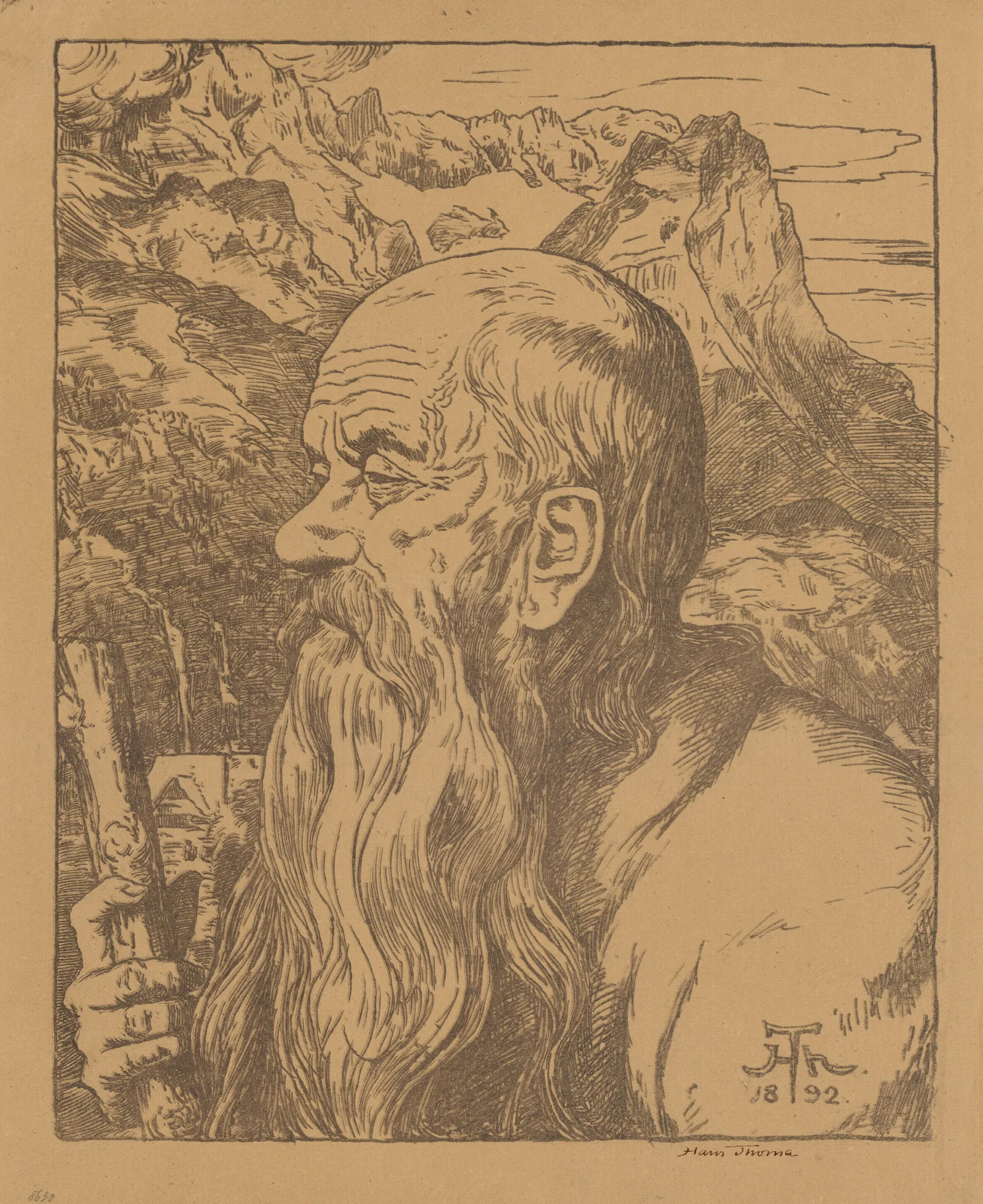 Mystical Wanderer Against The Backdrop Of The Alps Wall Art by Hans Thoma - Canvas Print