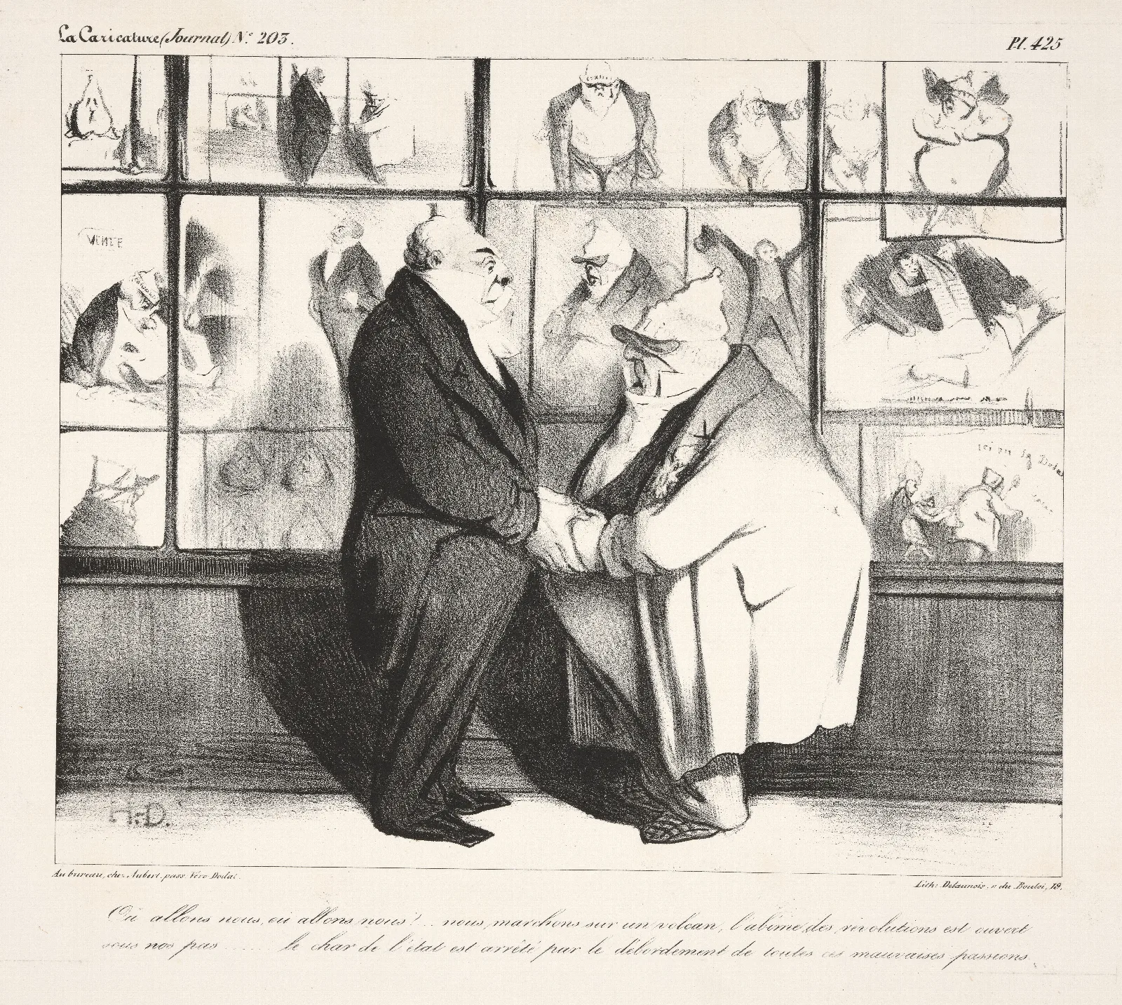 Where Are We Going Where Are We Going We Are Walking On Wall Art by Honoré Daumier - Canvas Print