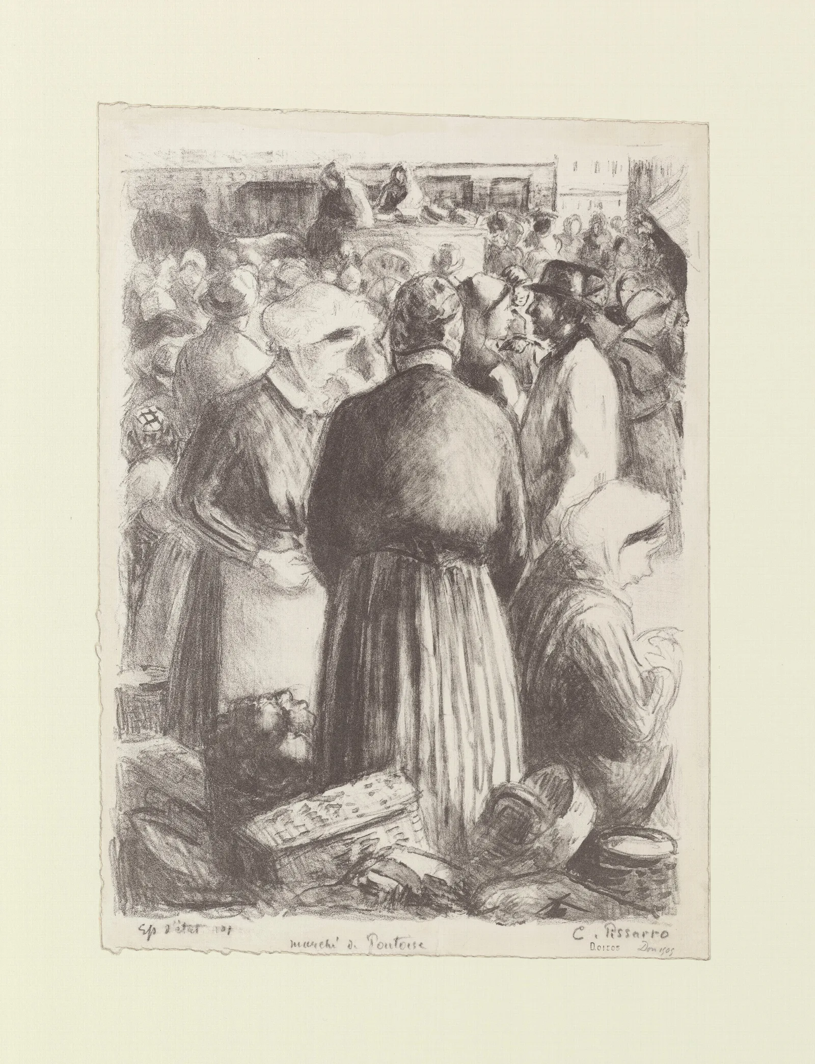 Marche A Pontoise Wall Art by Camille Pissarro - Canvas Print