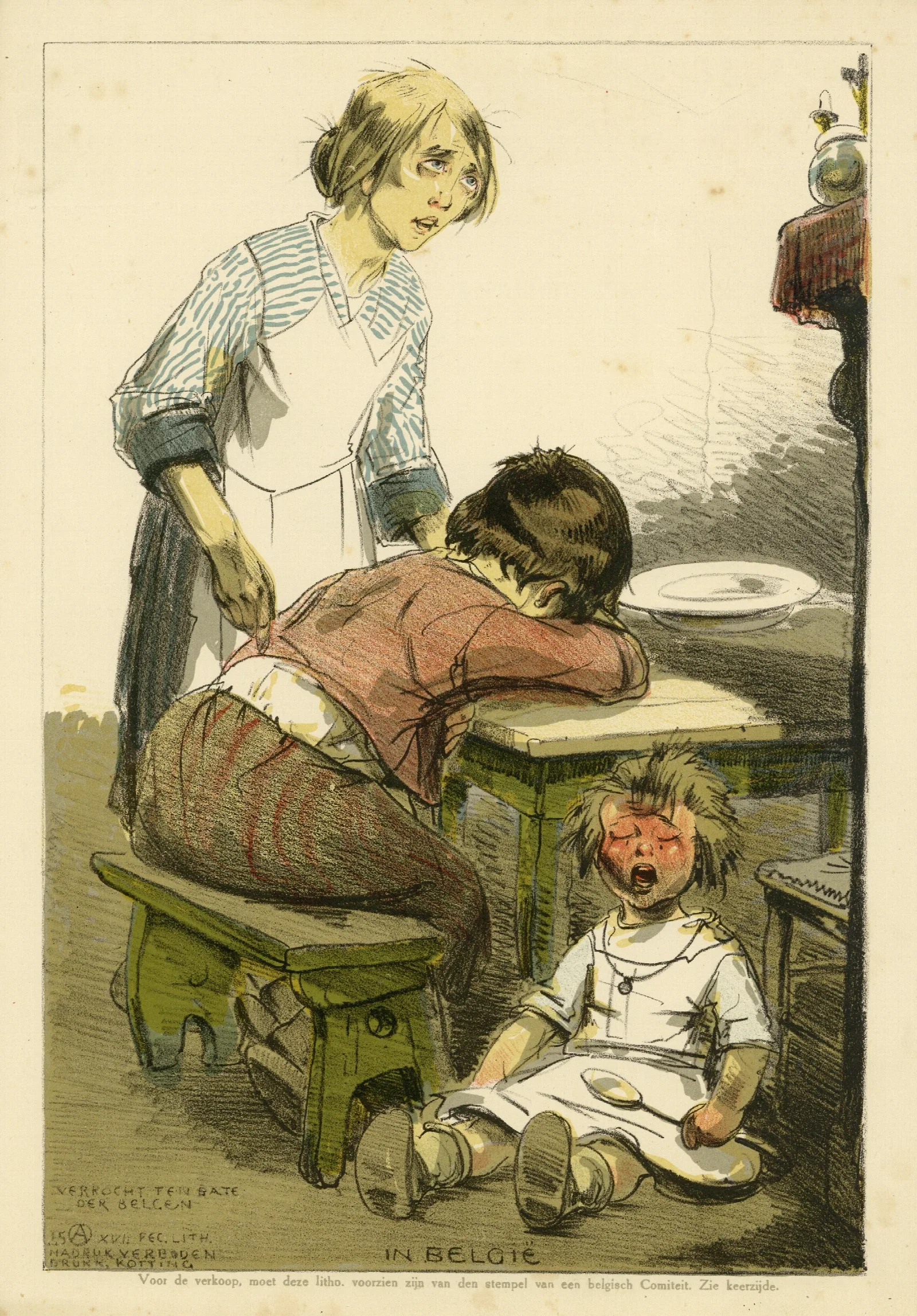 Twee Vrouwen En Huilend Kind Wall Art by Alfred Ost - Canvas Print