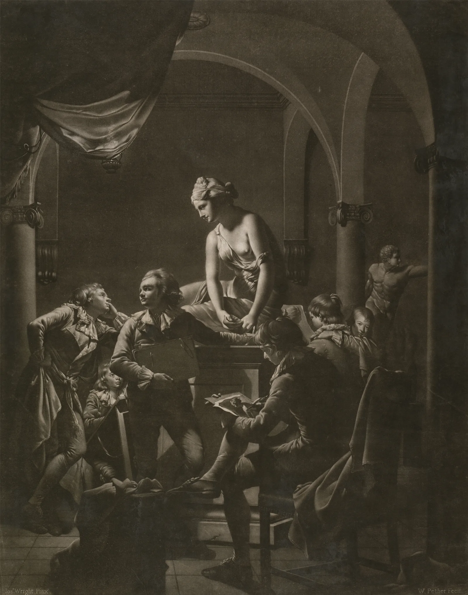 Drawing Academy Wall Art by Joseph Wright of Derby - Canvas Print