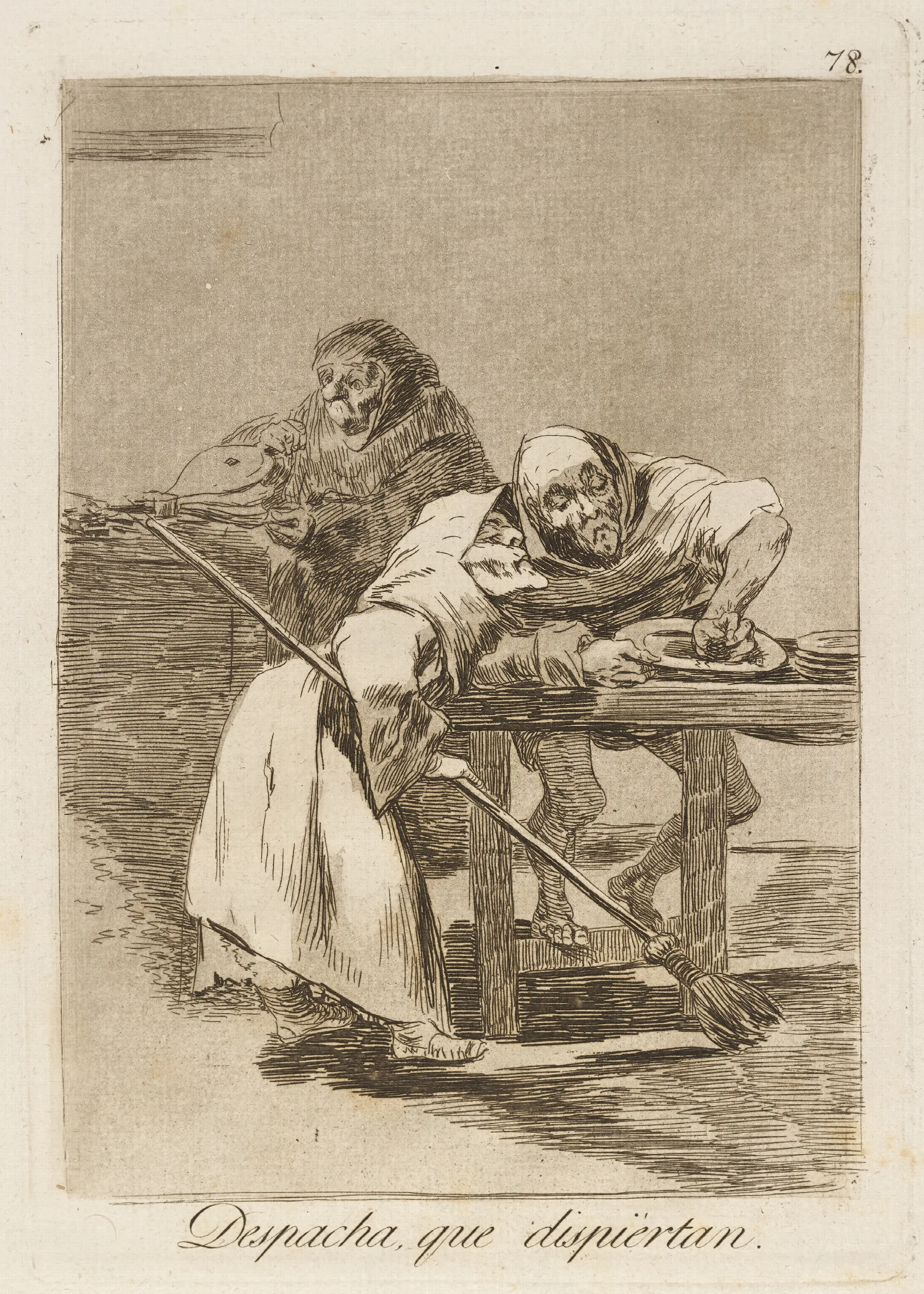 Despacha Que Dispiertan Be Quick They Are Waking Up Wall Art by Francisco de Goya - Canvas Print