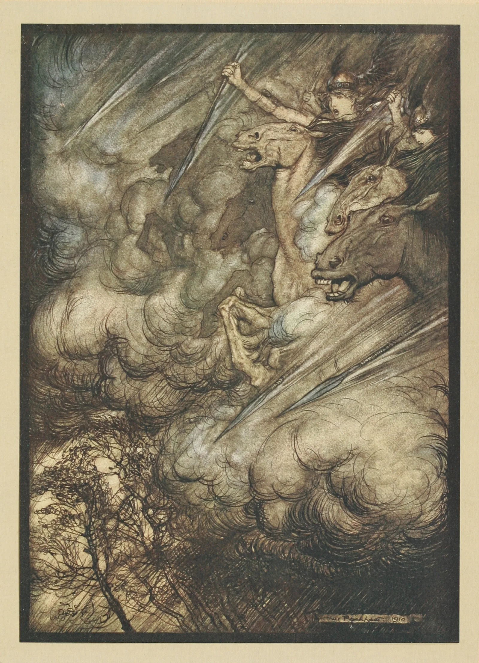 The Ride Of The Valkyries Wall Art by Arthur Rackham - Canvas Print