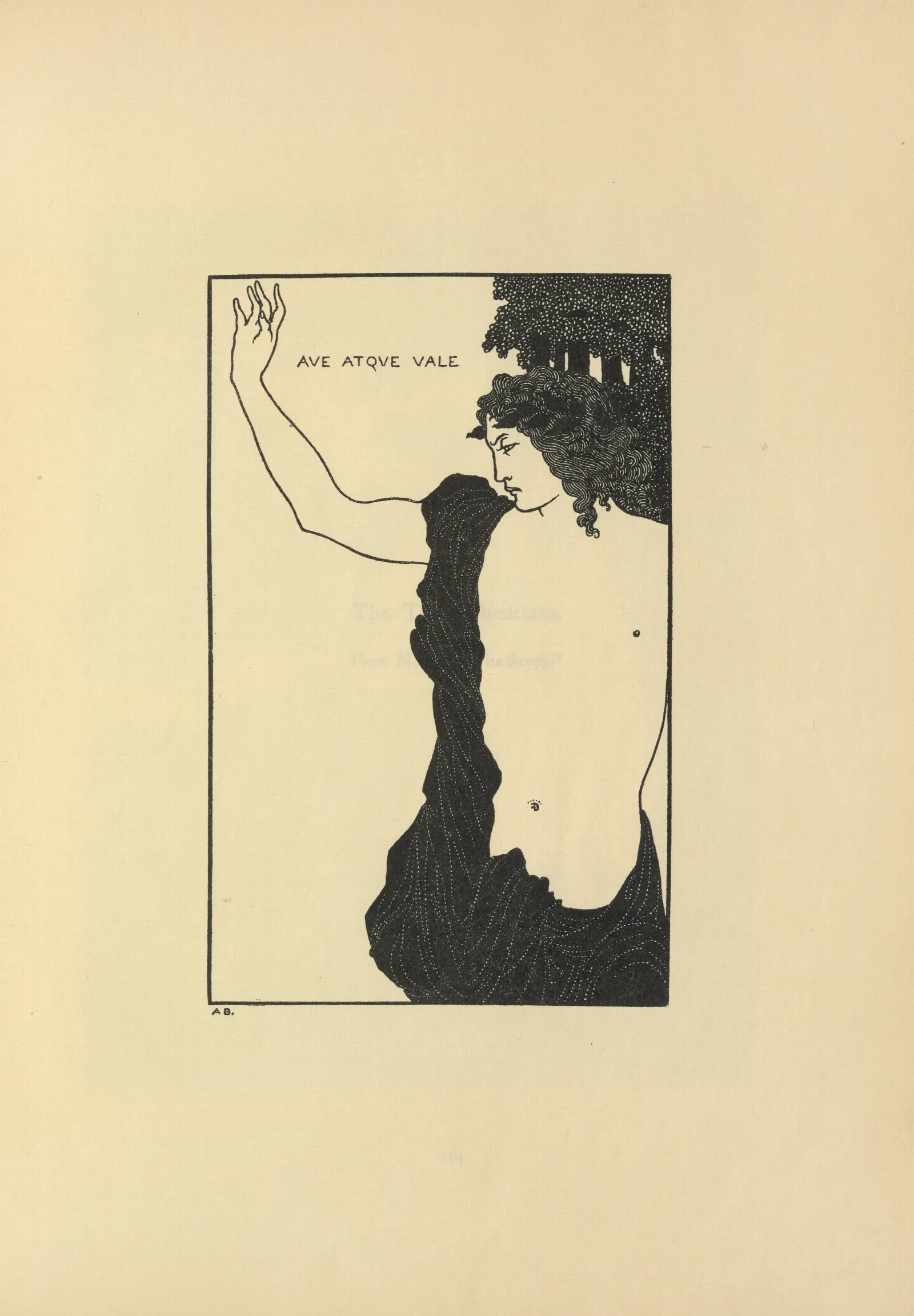Ave Atque Vale Catullus Carmen Cxi From No 7 Of The Savoy Wall Art by Aubrey Vincent Beardsley - Canvas Print