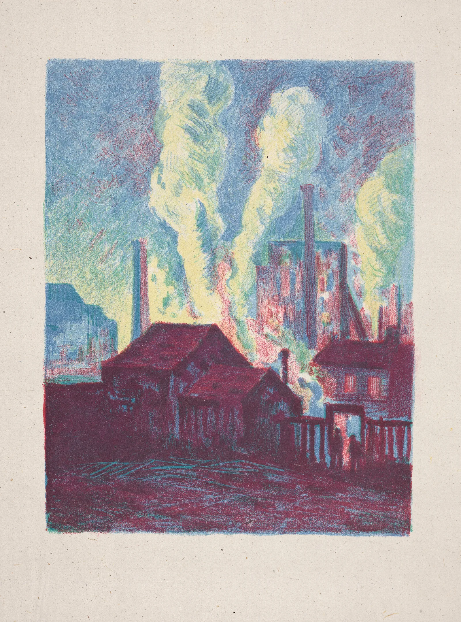 Hochofen Blast Furnaces Wall Art by Maximilien Luce - Canvas Print