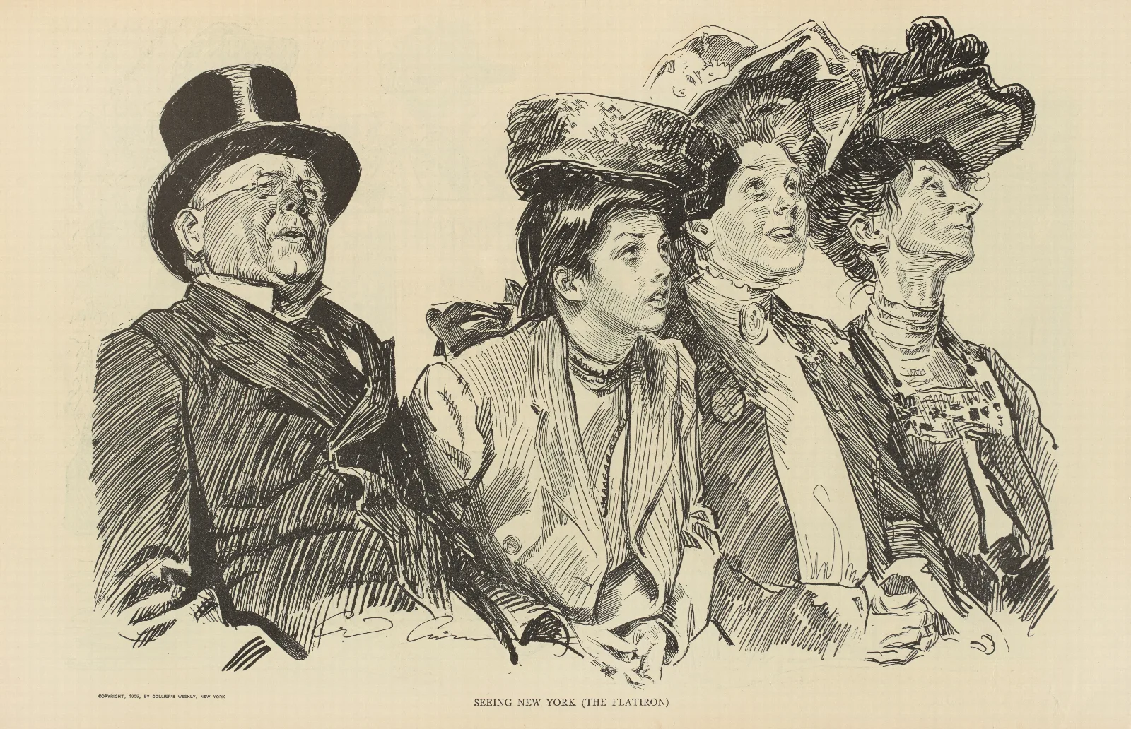 Seeing New York The Flatiron Wall Art by Charles Dana Gibson - Canvas Print