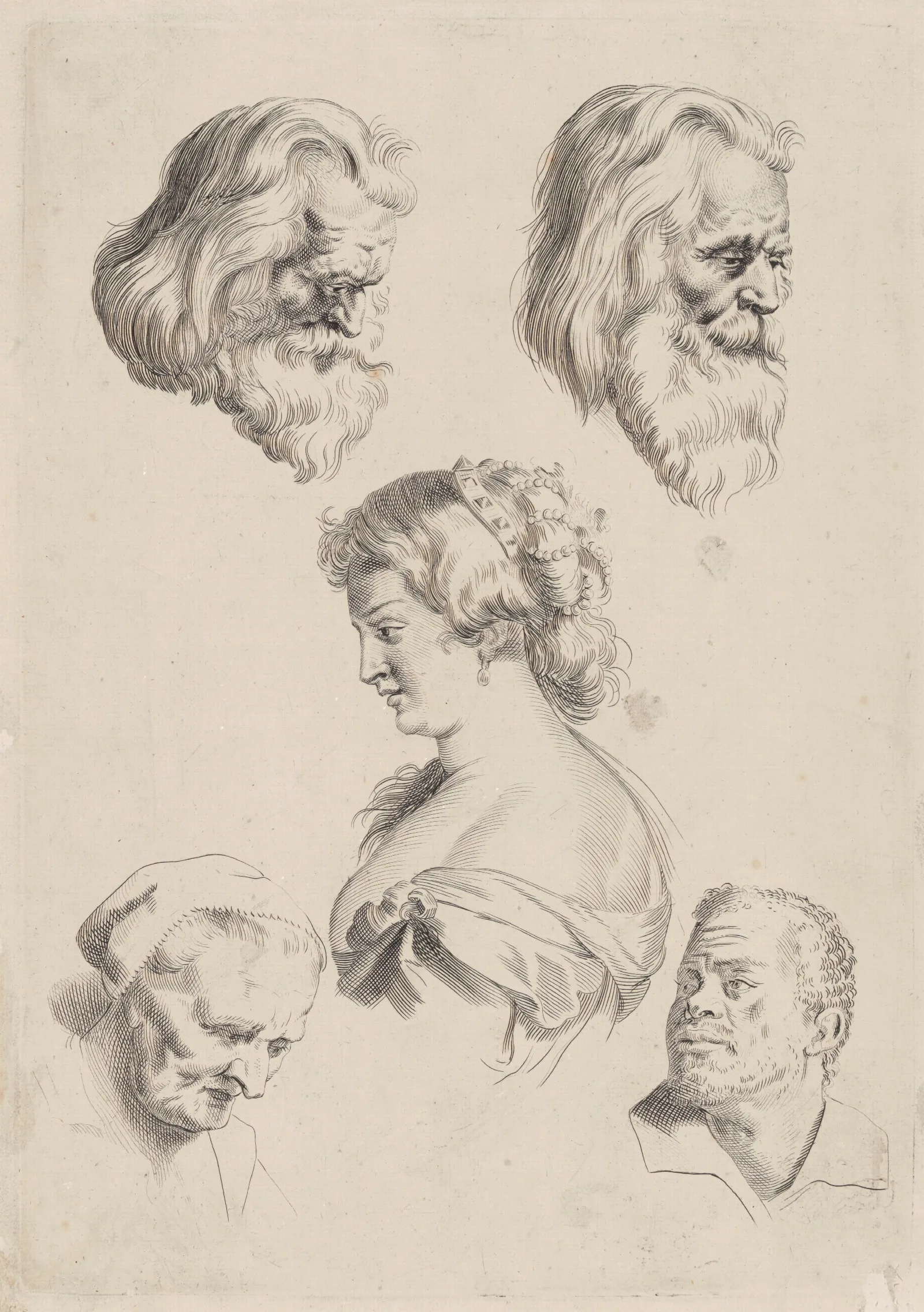 Study Of Heads 5 Wall Art by Peter Paul Rubens - Canvas Print