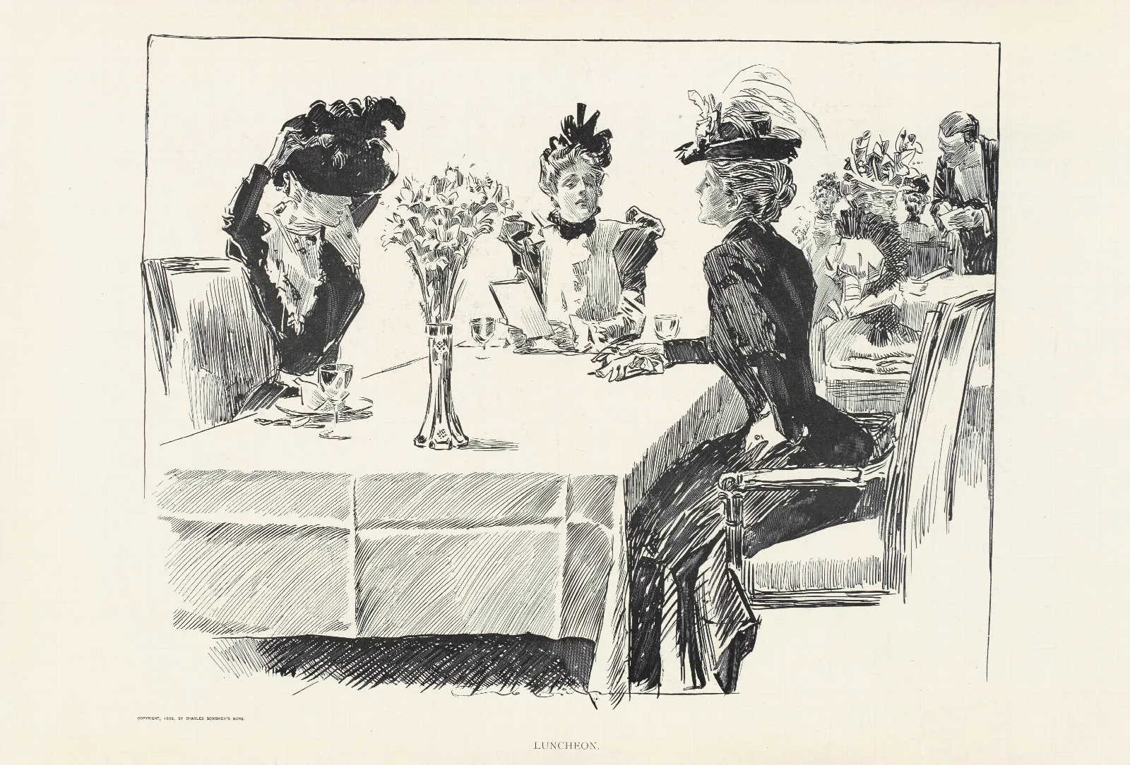 Luncheon Wall Art by Charles Dana Gibson - Canvas Print