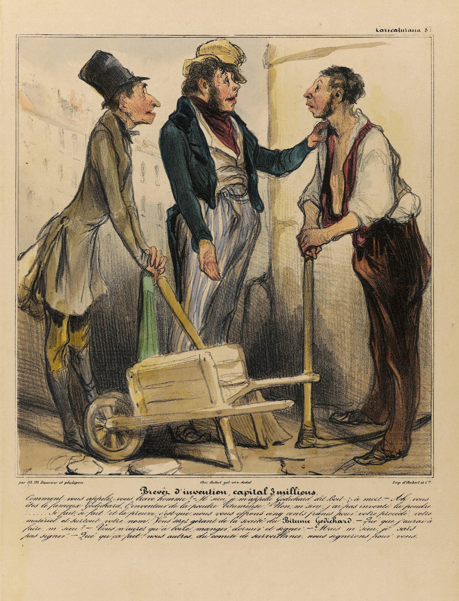 Brevet Dinvention Capital 3 Millions Wall Art by Honoré Daumier - Canvas Print