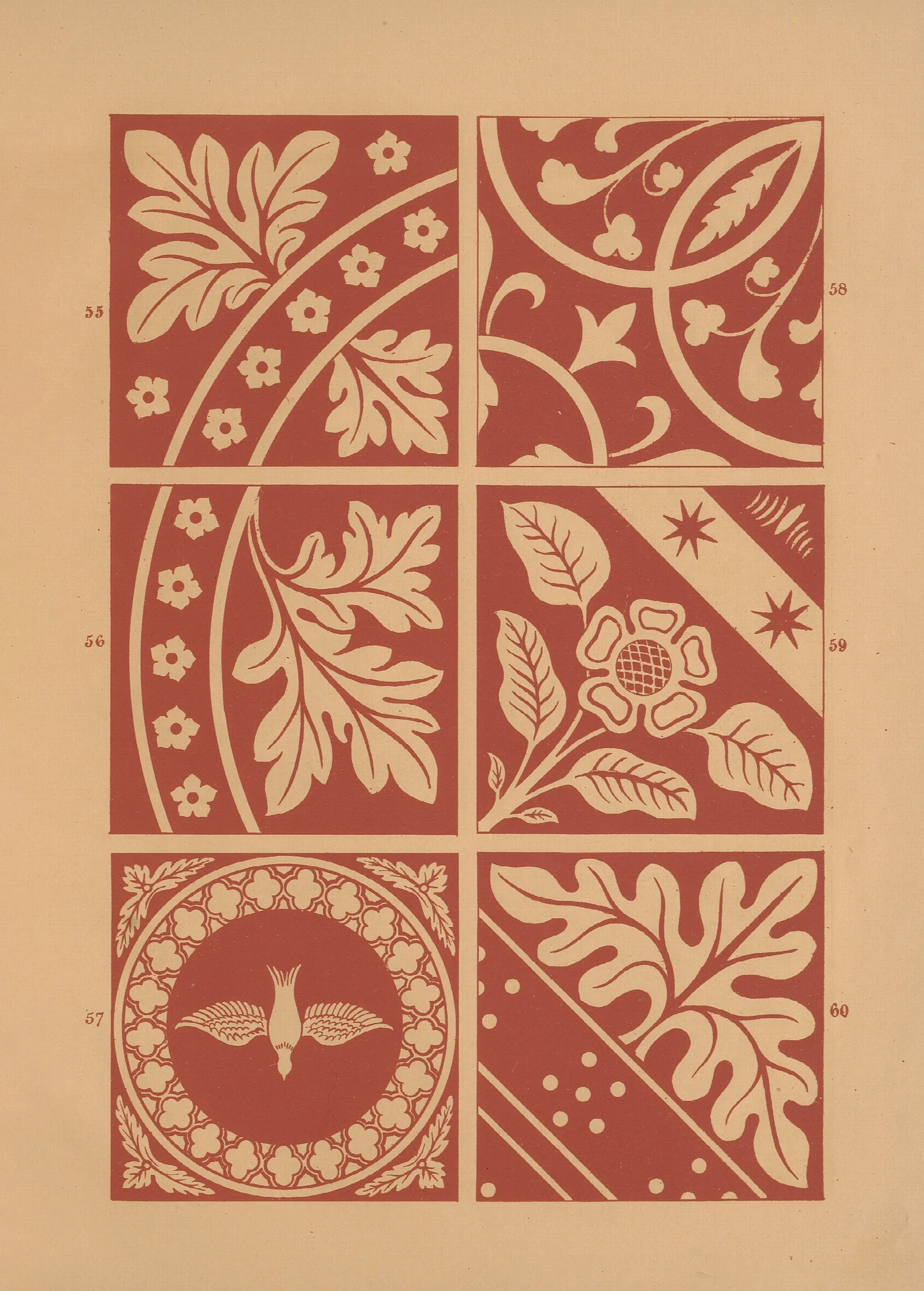 Examples Of Encaustic Tiles Pl 09 Wall Art by Owen Jones - Canvas Print