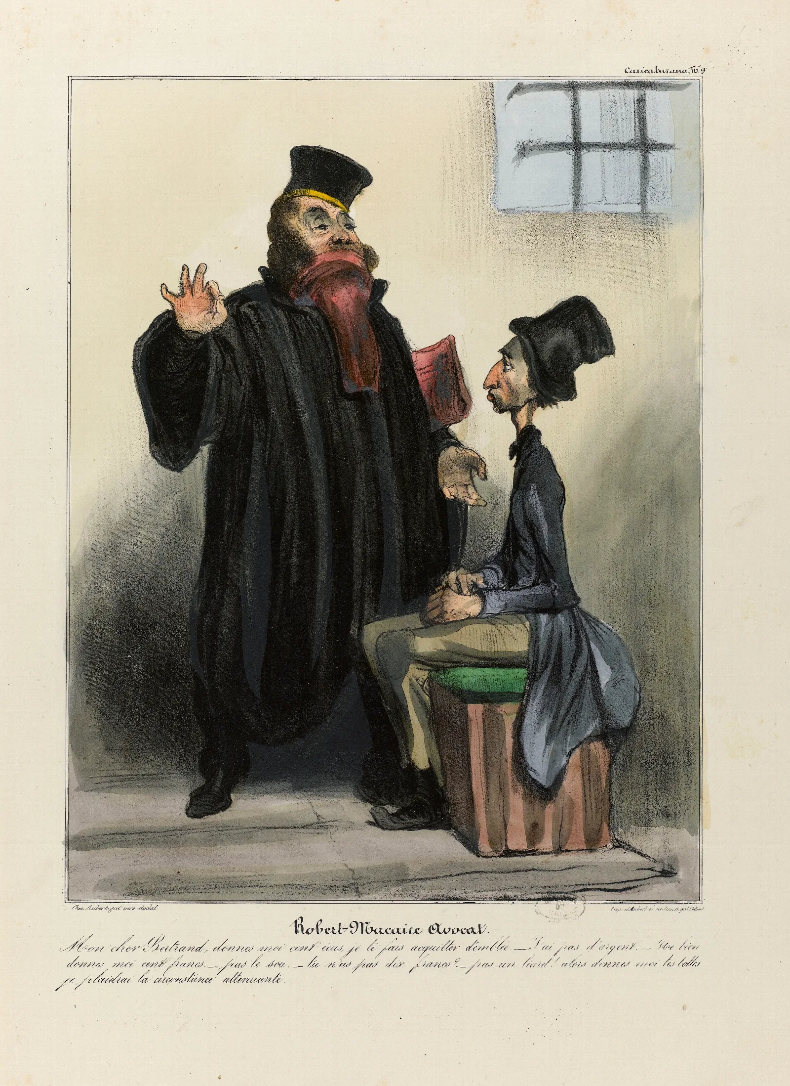 Robert Macaire Avocat Wall Art by Honoré Daumier - Canvas Print