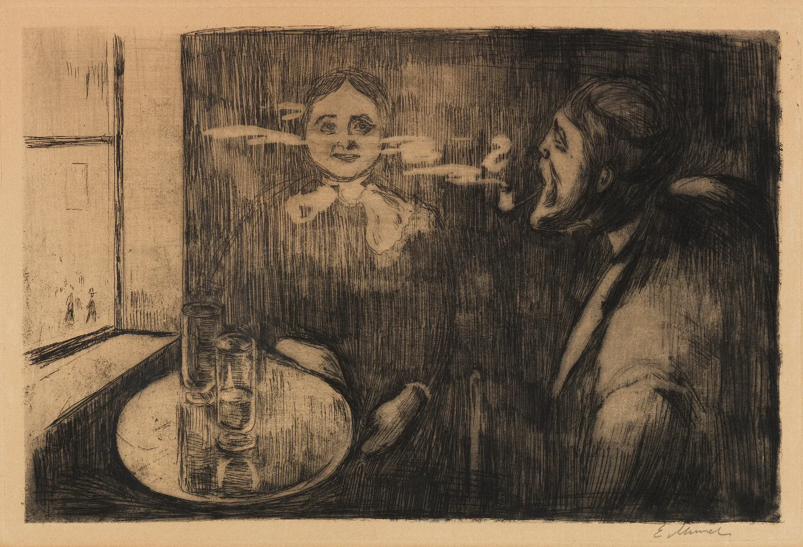 Tete A Tete Plauderstunde Wall Art by Edvard Munch - Canvas Print