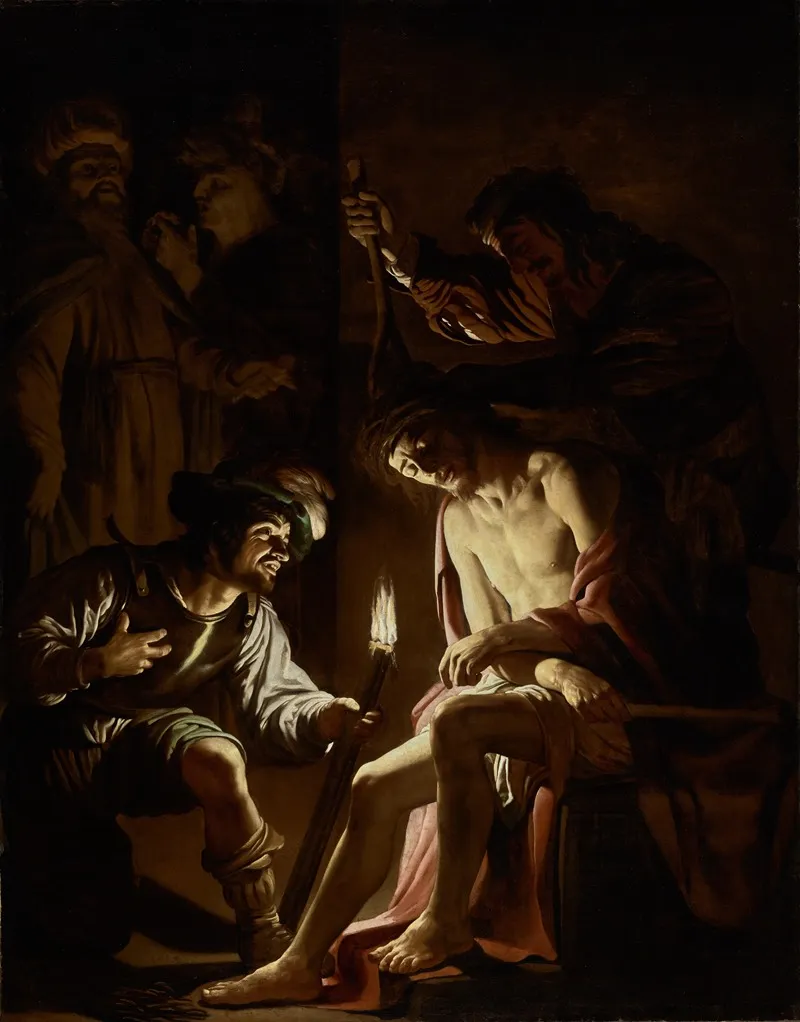 Christ Crowned With Thorns Wall Art by Gerard van Honthorst - Canvas Print