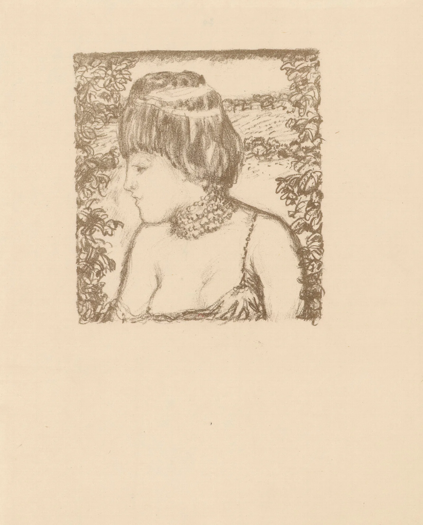 Personnage Feminin En Buste Variante Pour Daphnis Et Chloe Wall Art by Pierre Bonnard - Canvas Print