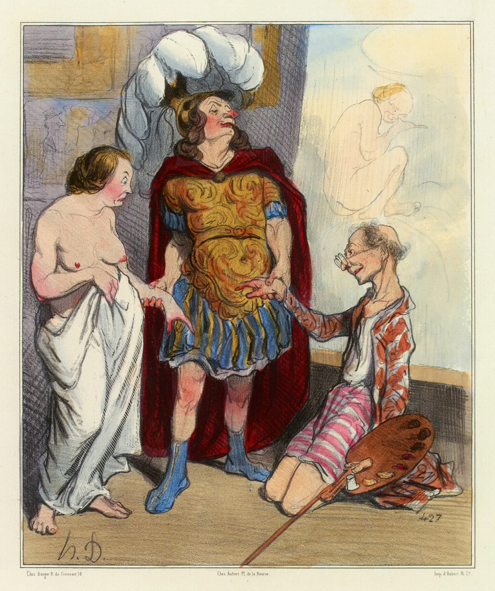 Apelles Et Campaste Wall Art by Honoré Daumier - Canvas Print