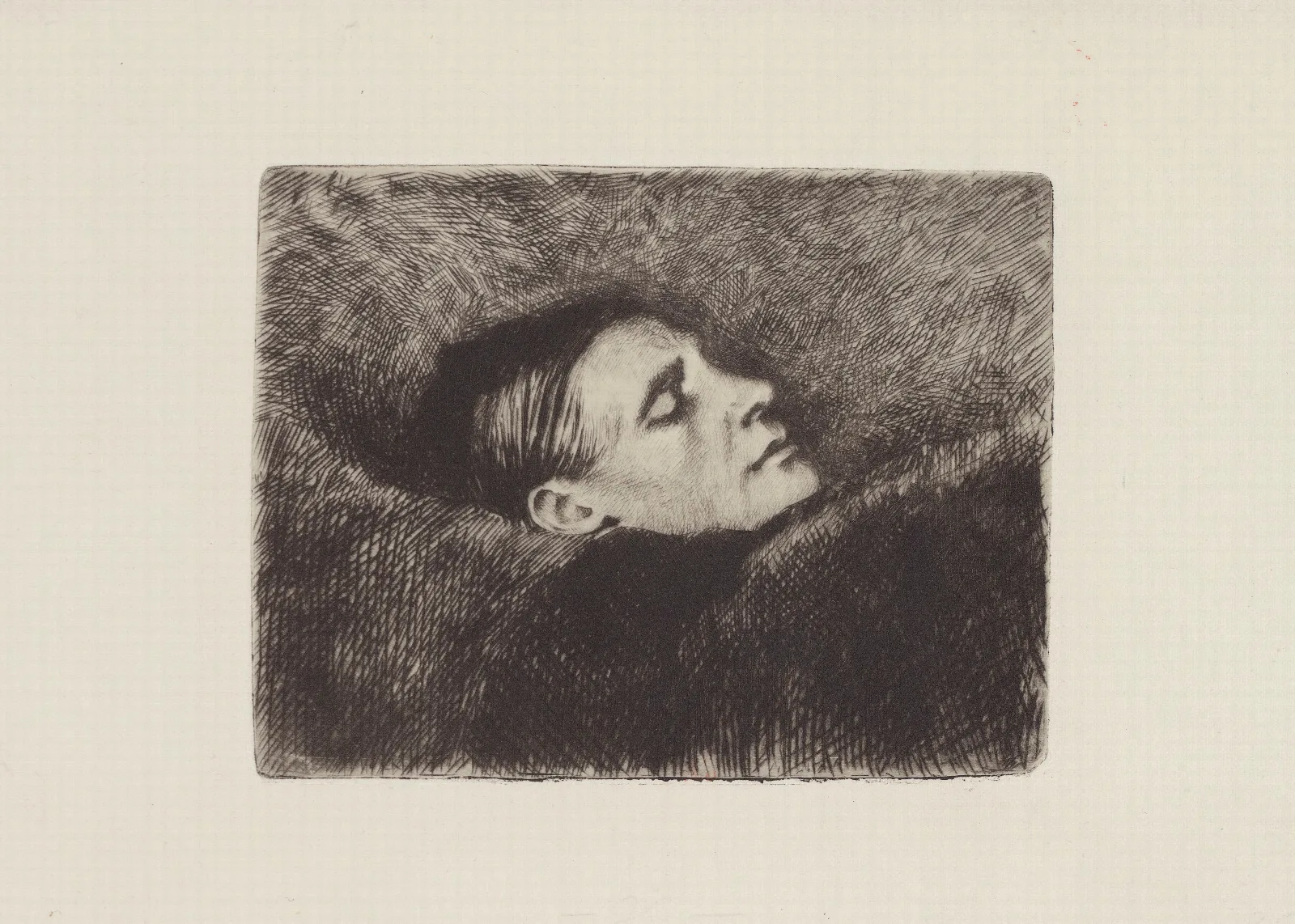 La Mere De Lartiste Sommeillant De Profil Wall Art by Félix Vallotton - Canvas Print