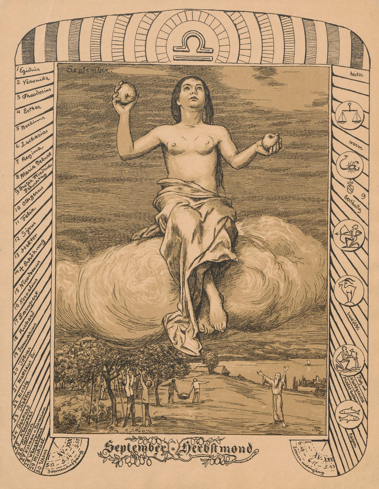Allegory Of September Wall Art by Hans Thoma - Canvas Print