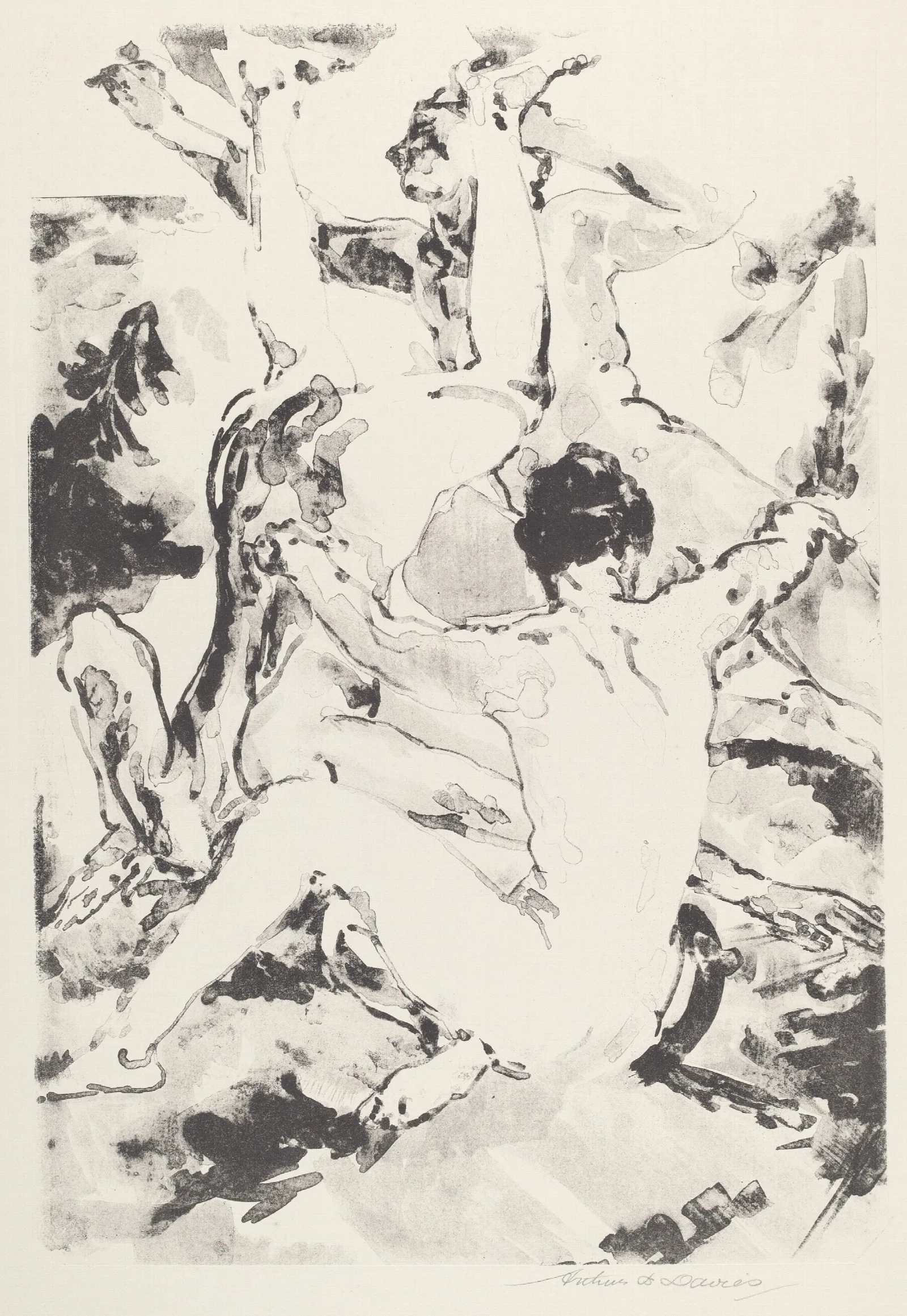 Three Acrobats 3 Wall Art by Arthur Bowen Davies - Canvas Print