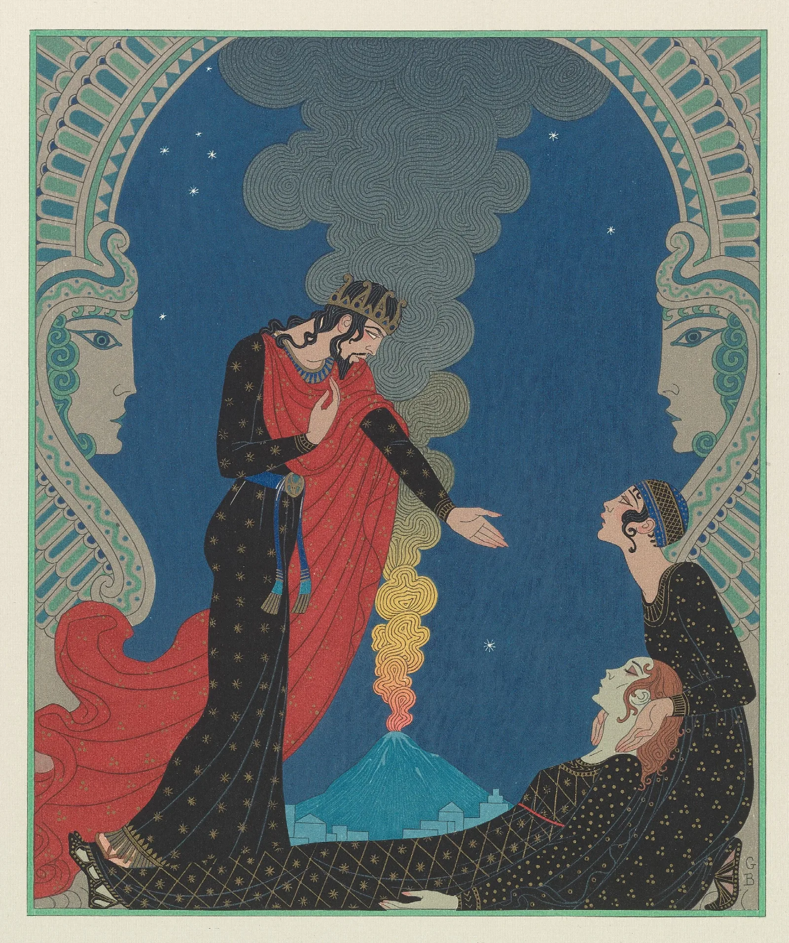 Empedocles And Panthea Wall Art by George Barbier - Canvas Print