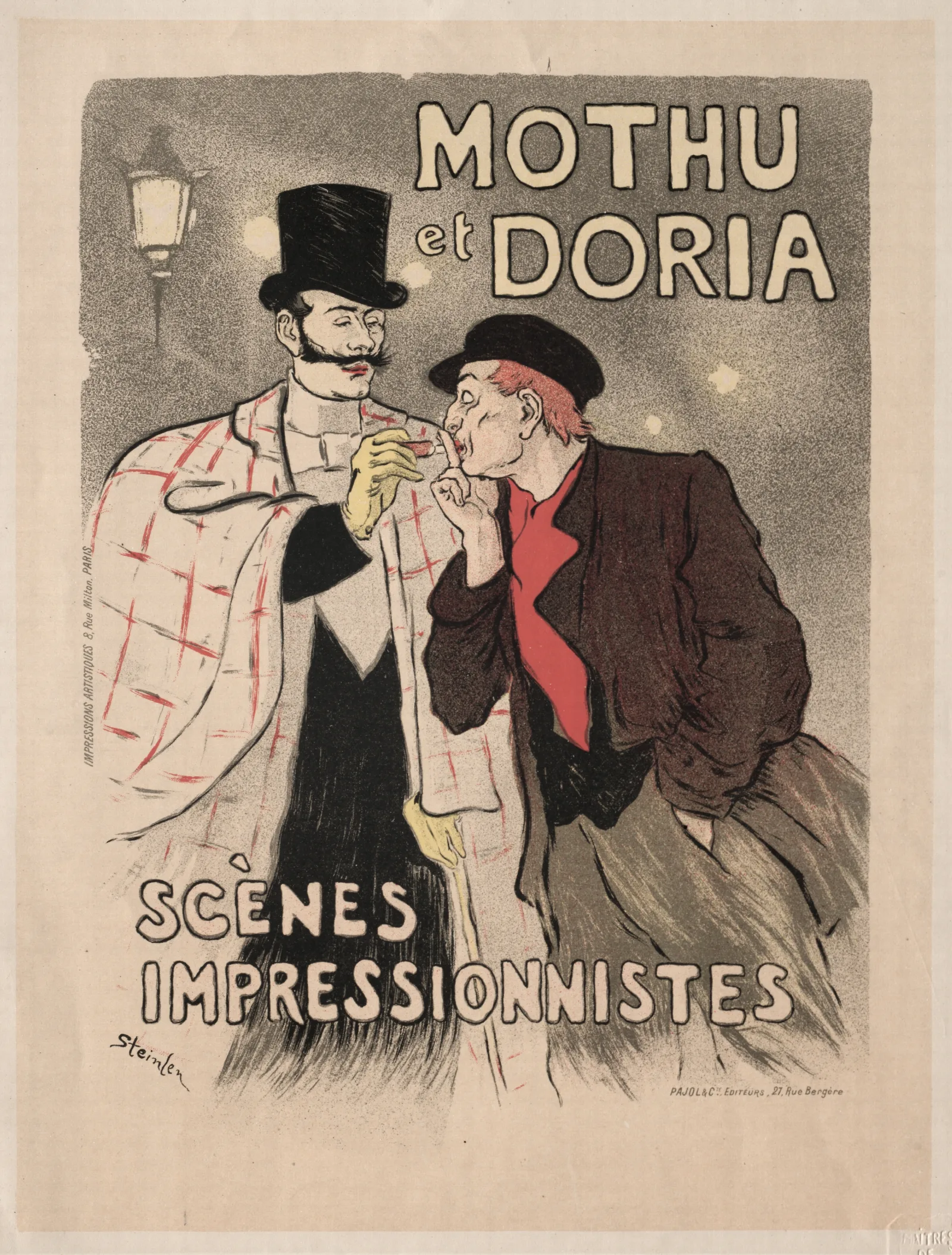 Mothu Et Doria Scenes Impressionistes 2 Wall Art by Théophile Alexandre Steinlen - Canvas Print