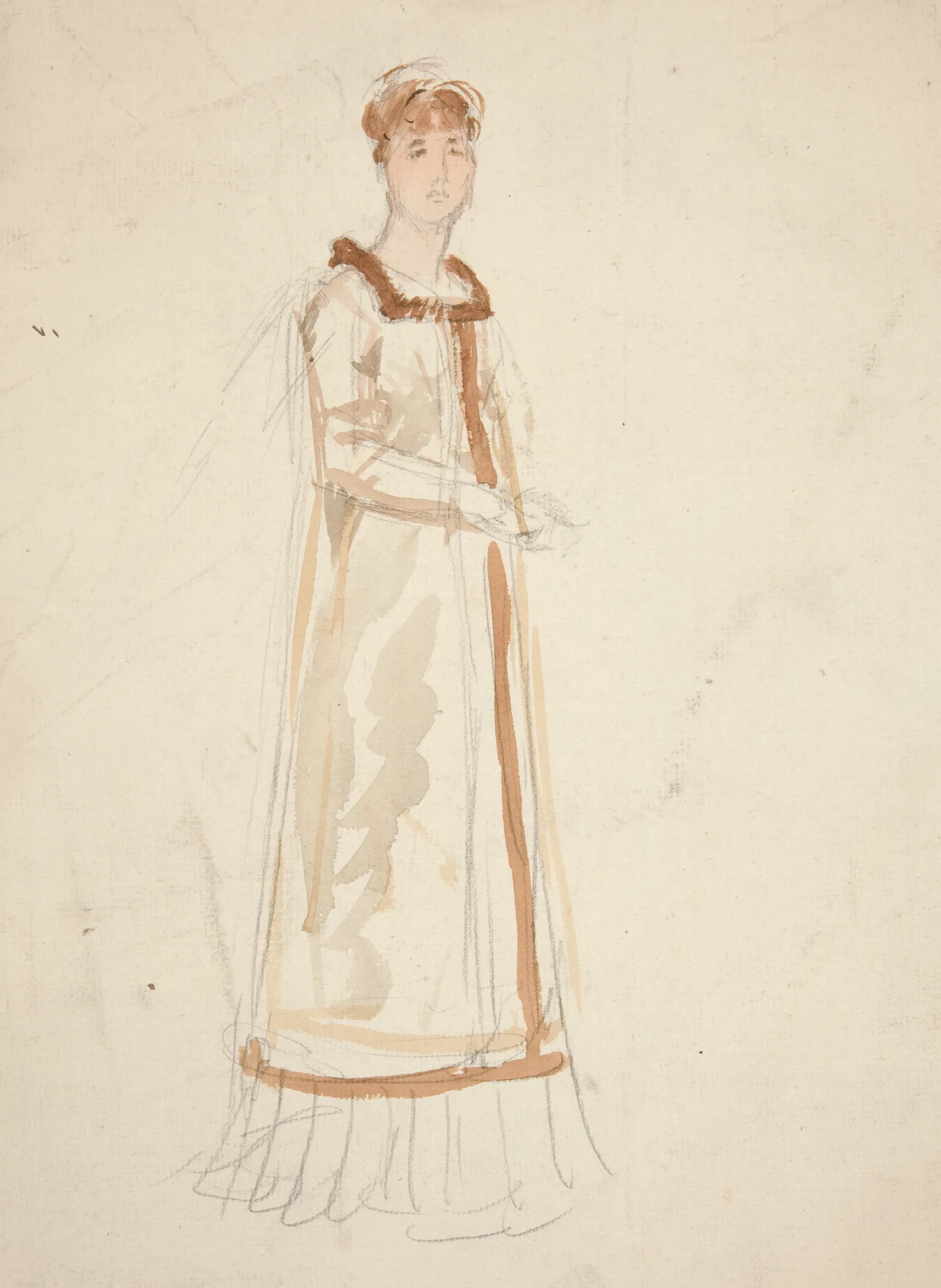 Sketch Of A Woman Study For A Play Wall Art by Edwin Austin Abbey - Canvas Print