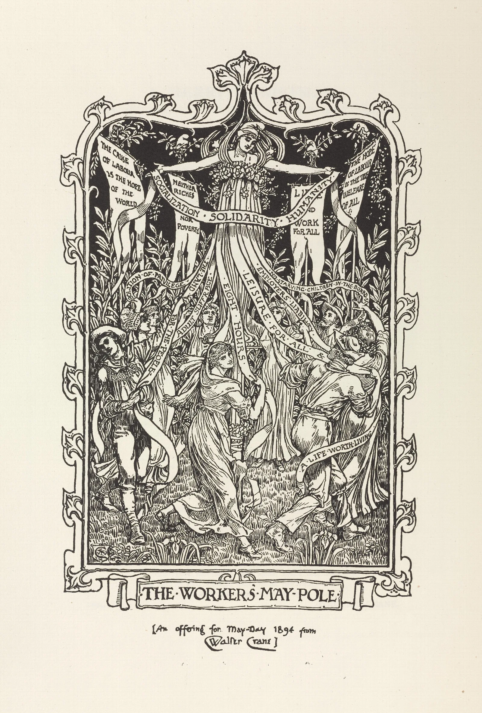 Cartoons For The Cause Pl 10 Wall Art by Walter Crane - Canvas Print