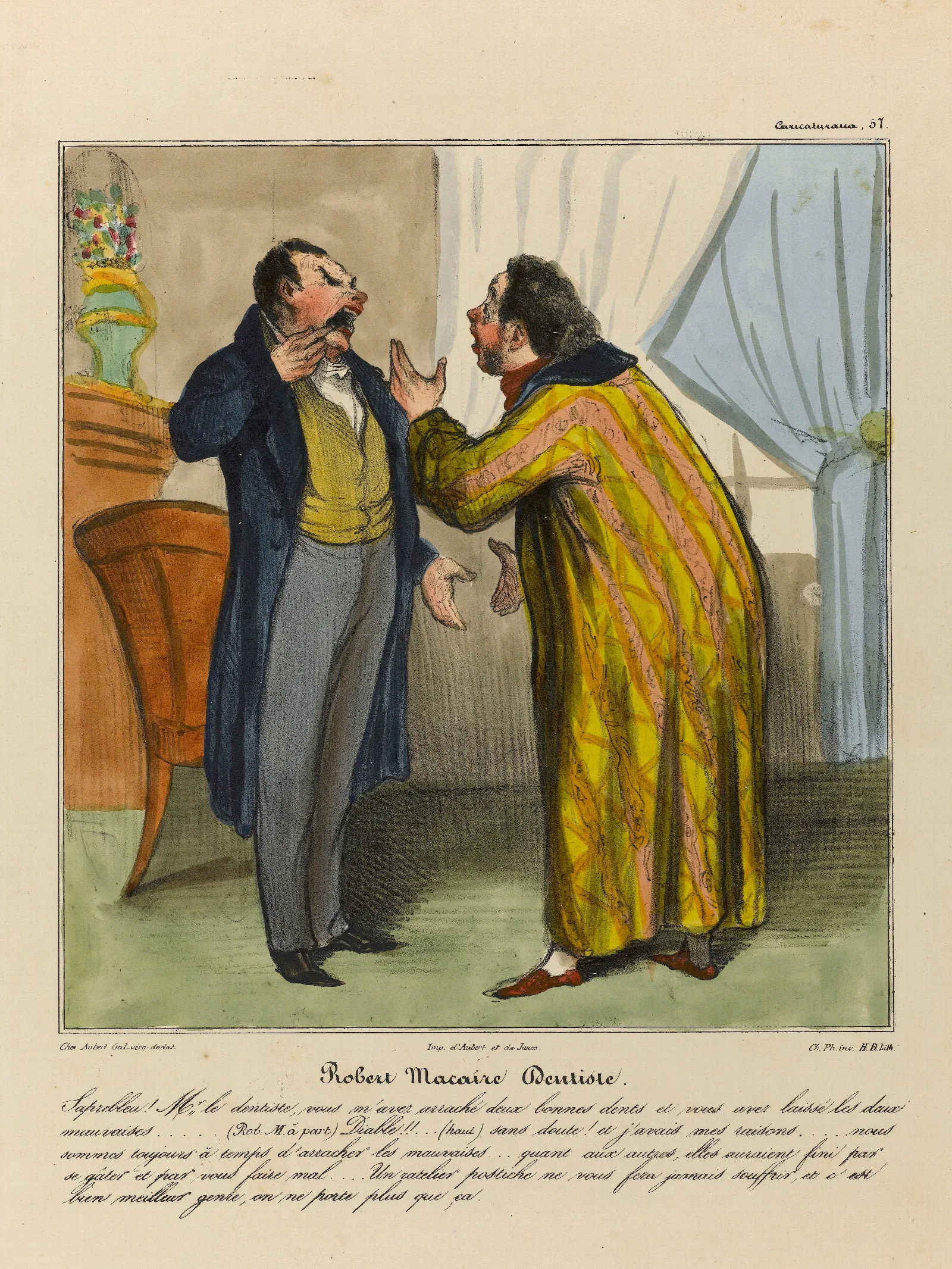 Robert Macaire Dentiste Wall Art by Honoré Daumier - Canvas Print