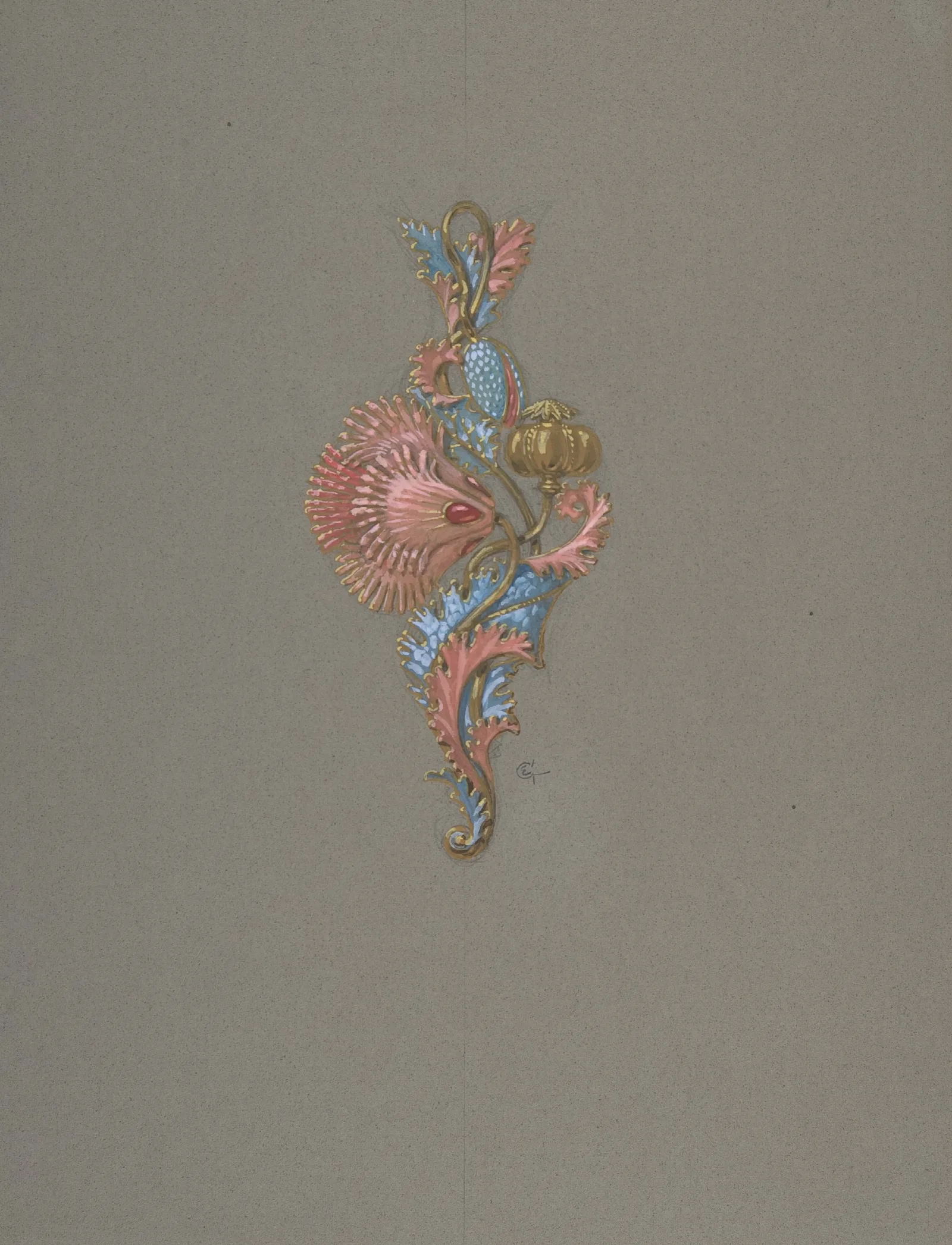 Design For A Pendant Wall Art by Eugène Grasset - Canvas Print