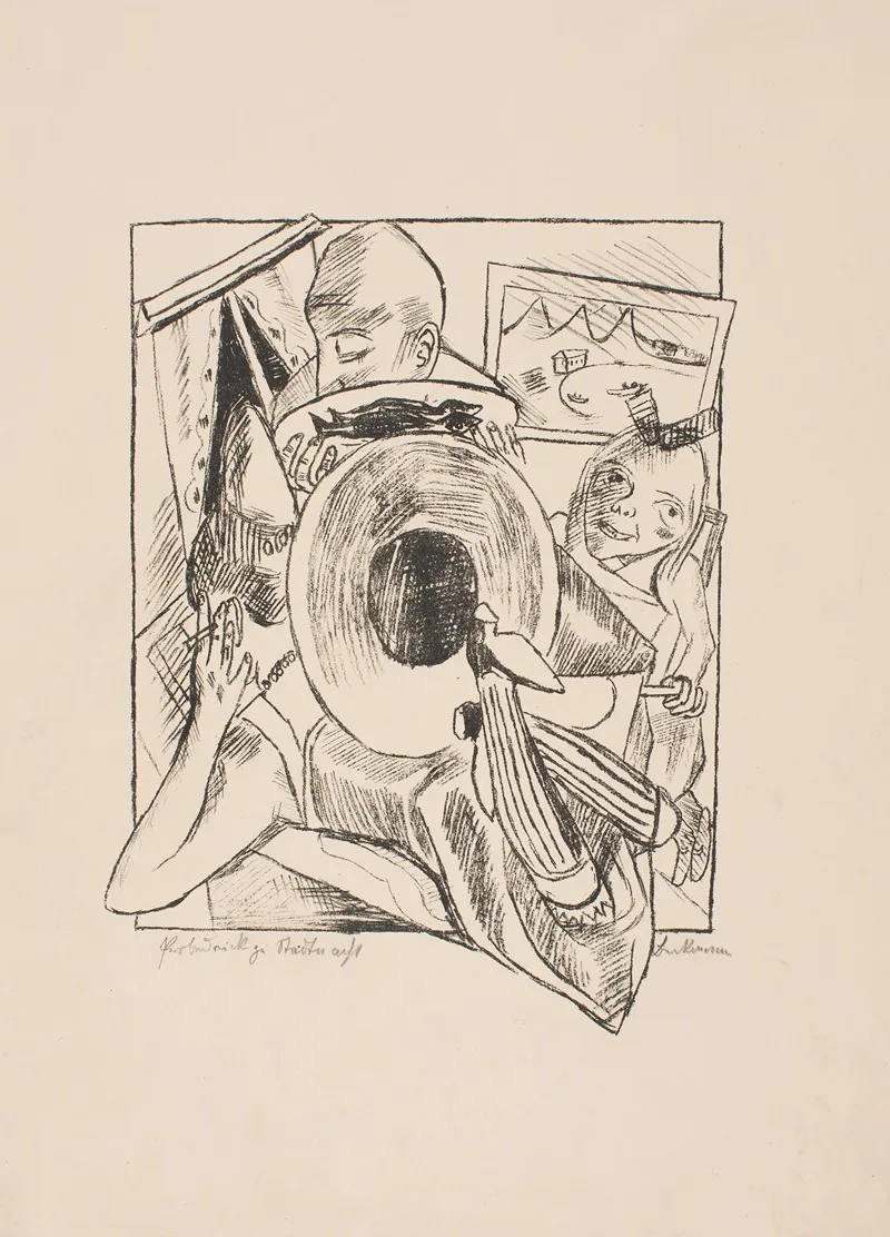 Furnished Room Wall Art by Max Beckmann - Canvas Print