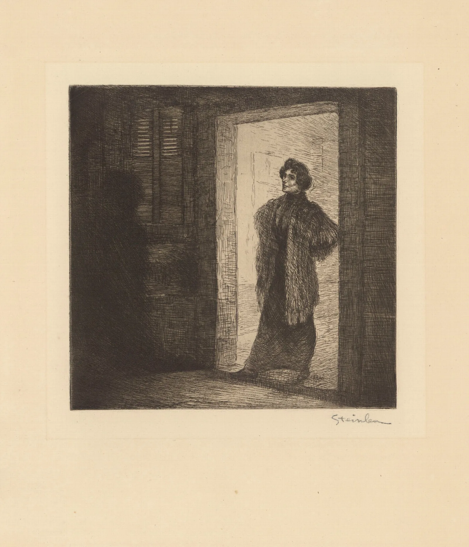 Sur Le Seuil Wall Art by Théophile Alexandre Steinlen - Canvas Print