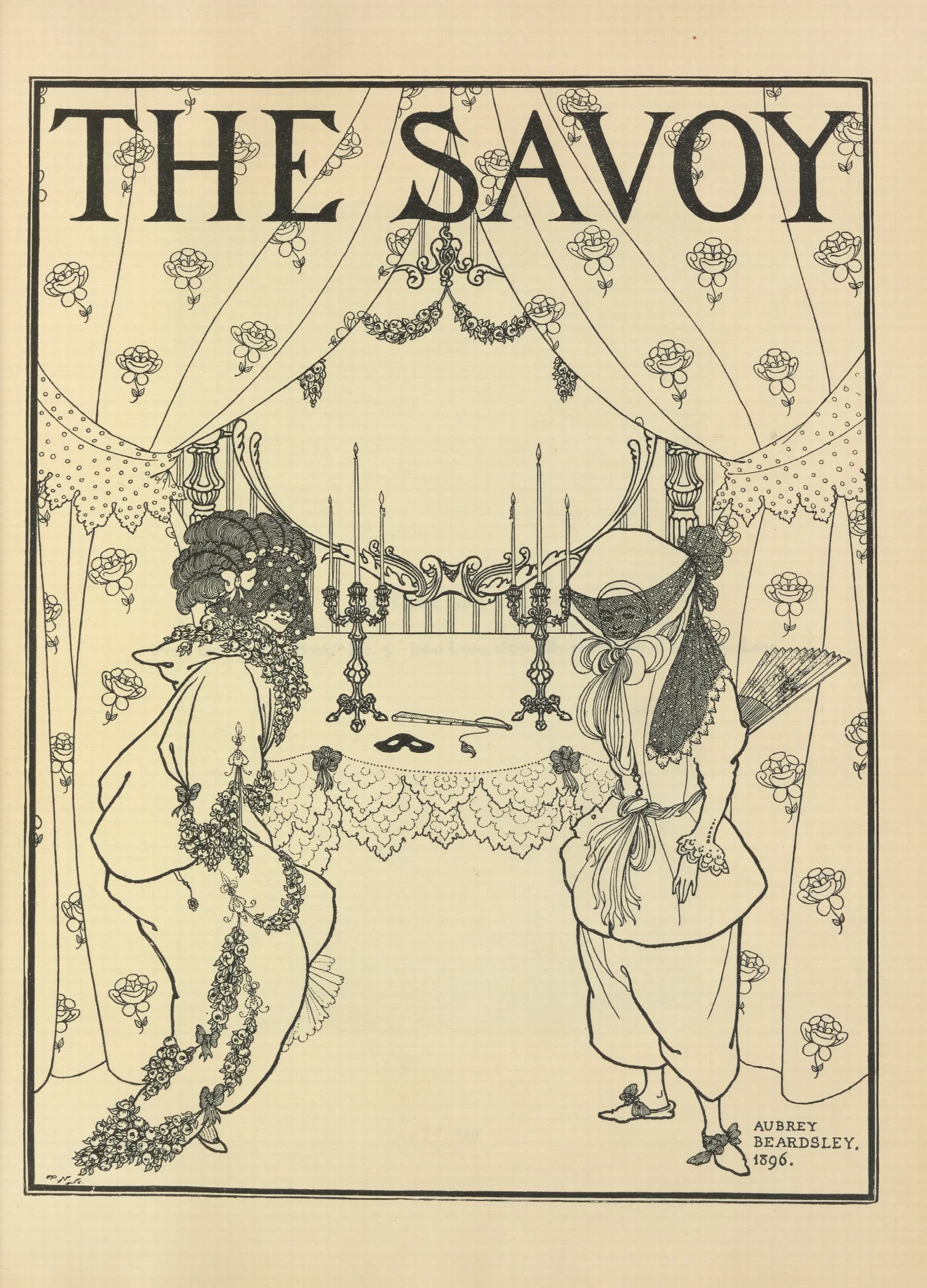 Title Page For No 1 Of The Savoy Wall Art by Aubrey Vincent Beardsley - Canvas Print