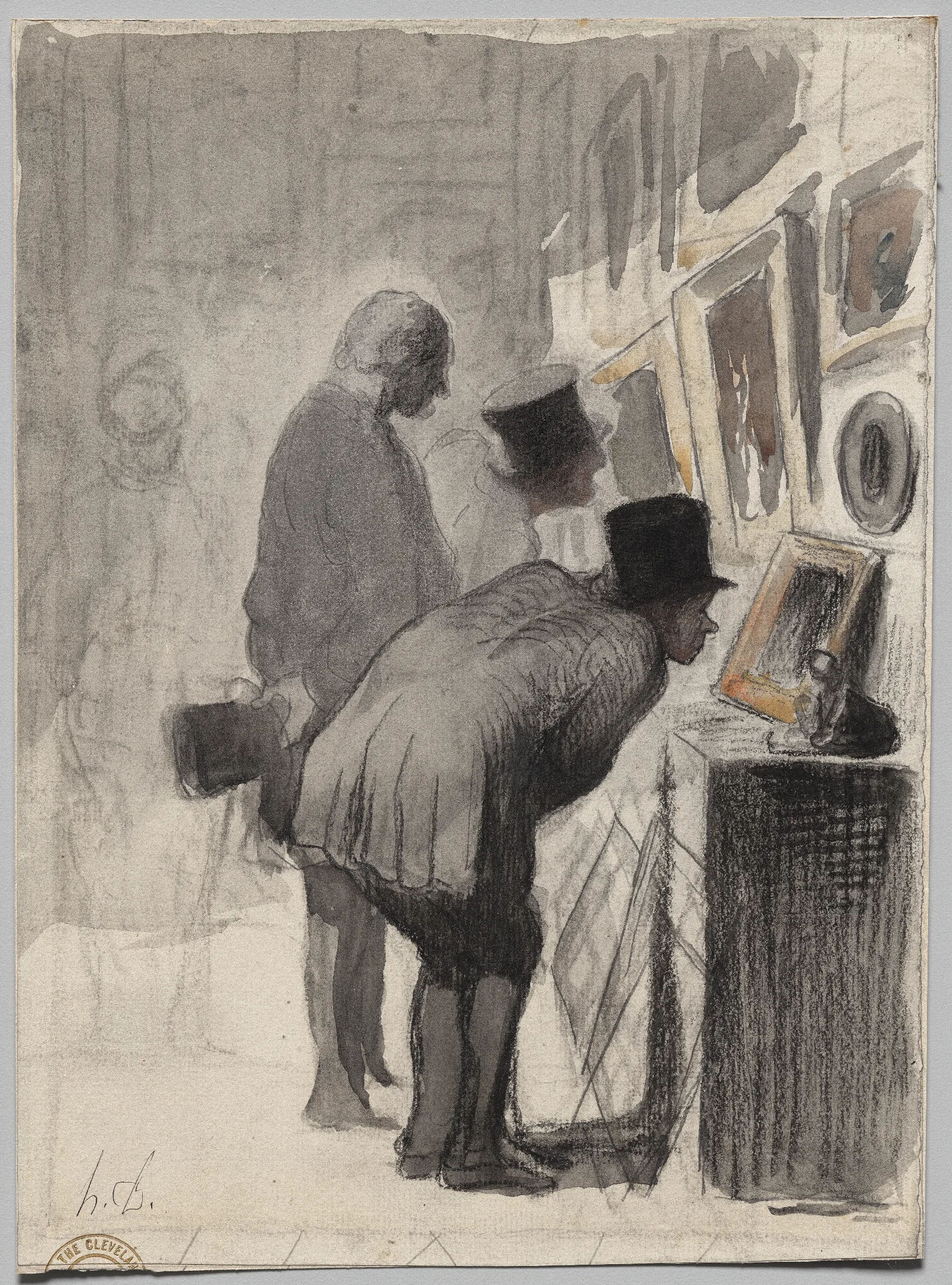 Art Lovers Wall Art by Honoré Daumier - Canvas Print
