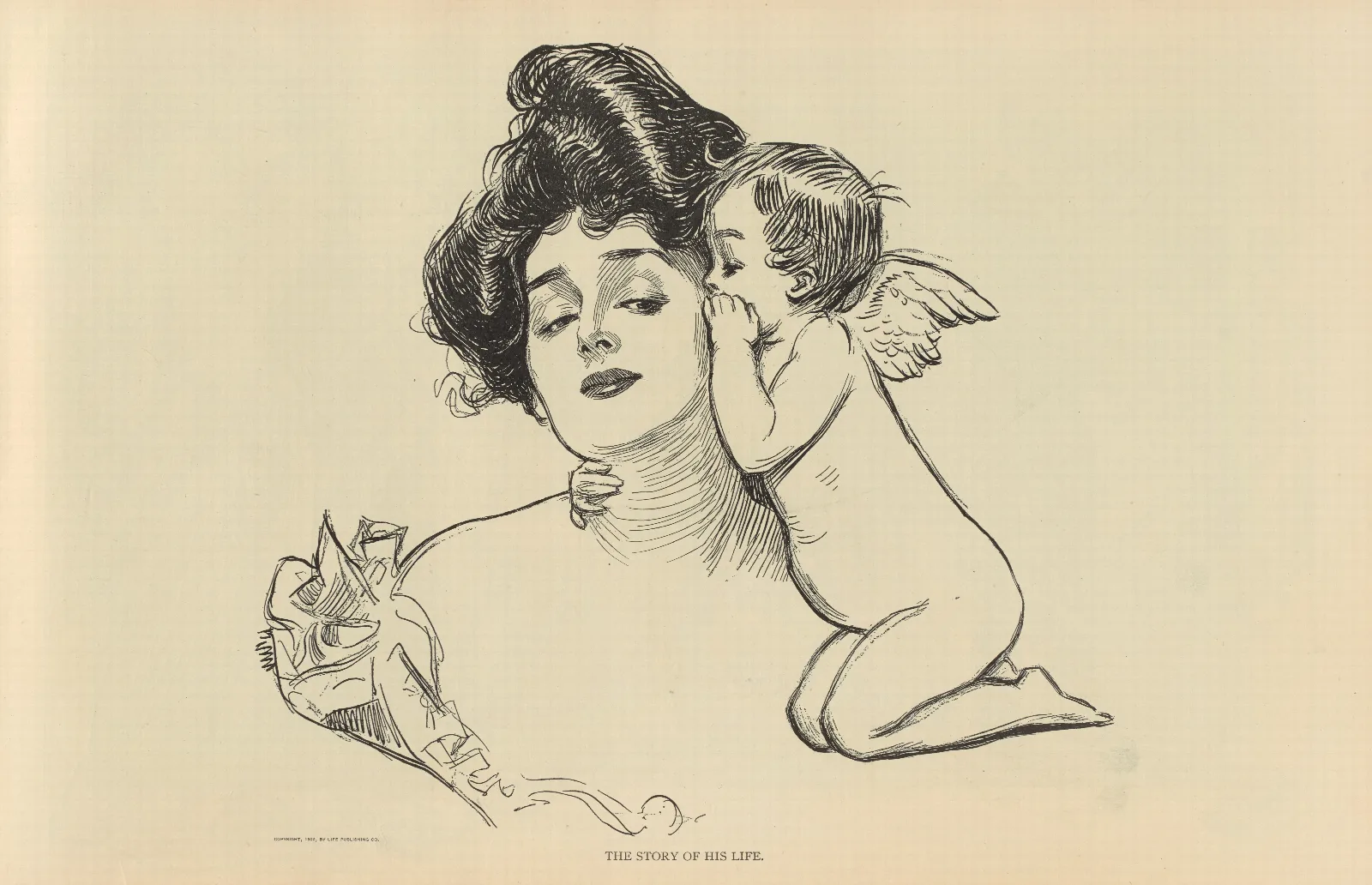 The Story Of His Life Wall Art by Charles Dana Gibson - Canvas Print