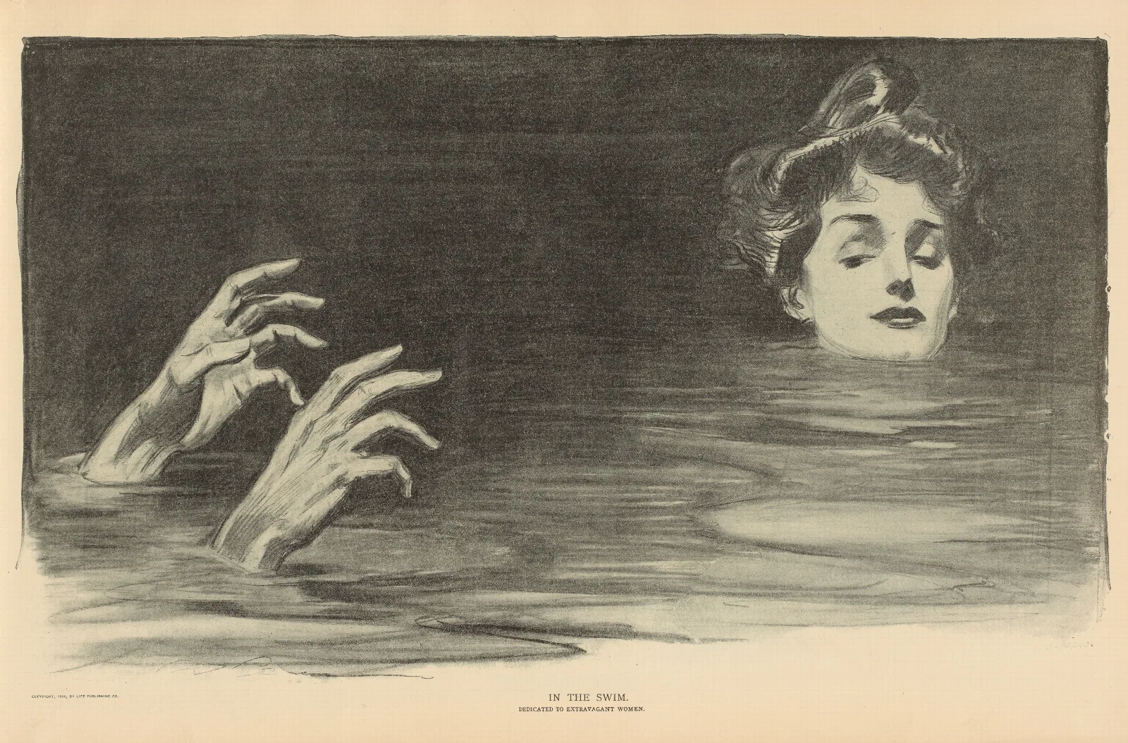 In The Swim 2 Wall Art by Charles Dana Gibson - Canvas Print