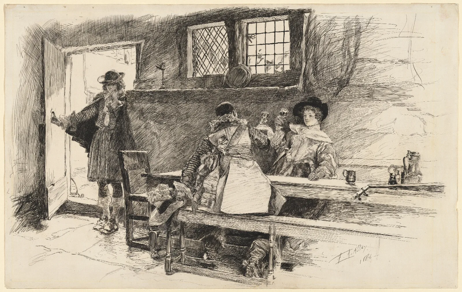Will Had Her To The Wine Illustration To Phillada Flouts Me Wall Art by Edwin Austin Abbey - Canvas Print