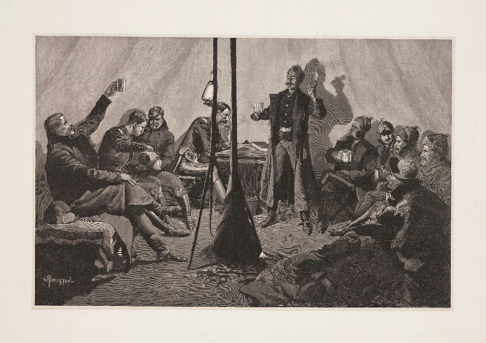 Merry Christmas In A Sibley Tepee Wall Art by Frederic Remington - Canvas Print