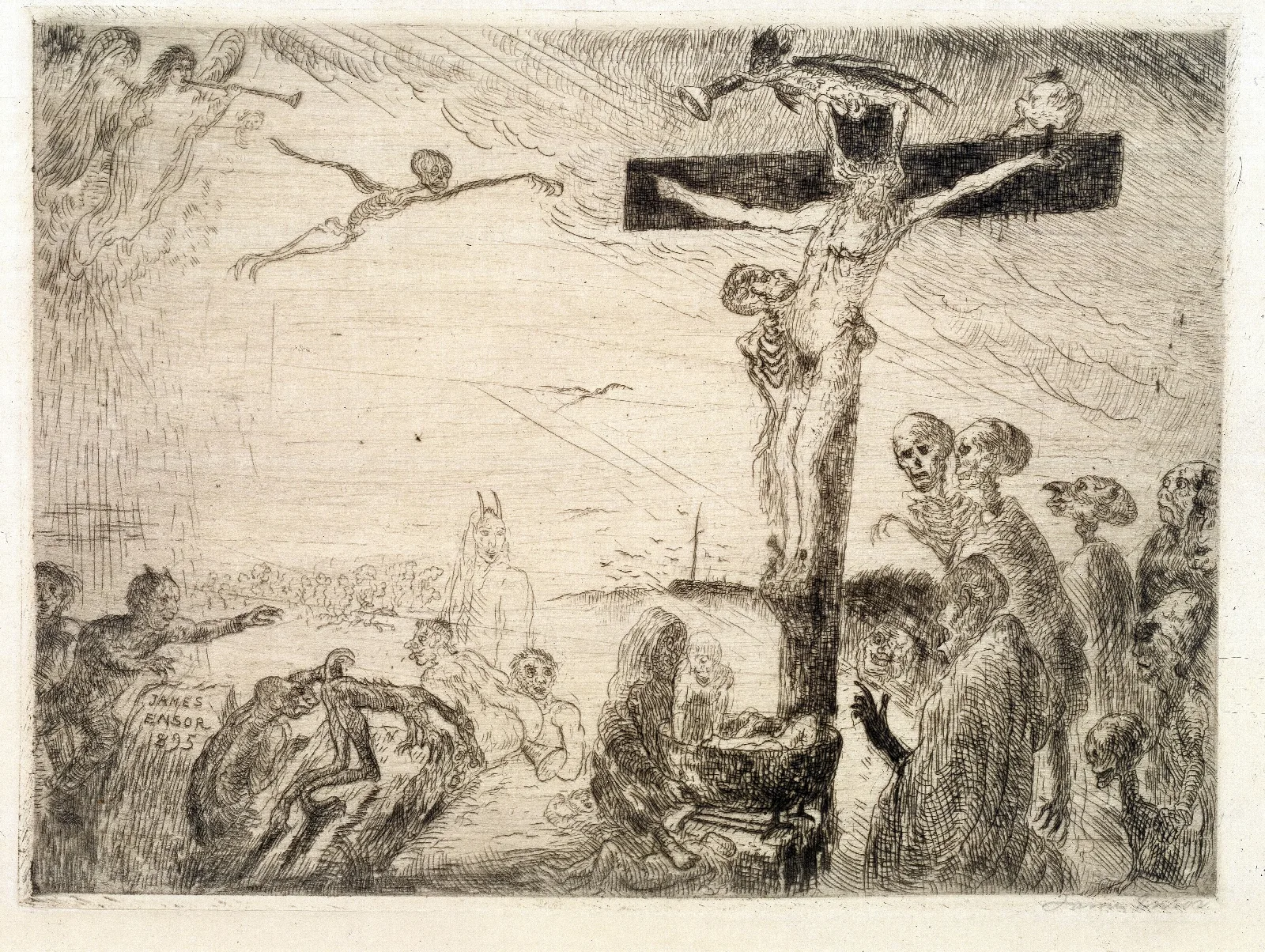 Christ Tormented By Demons Wall Art by James Ensor - Canvas Print