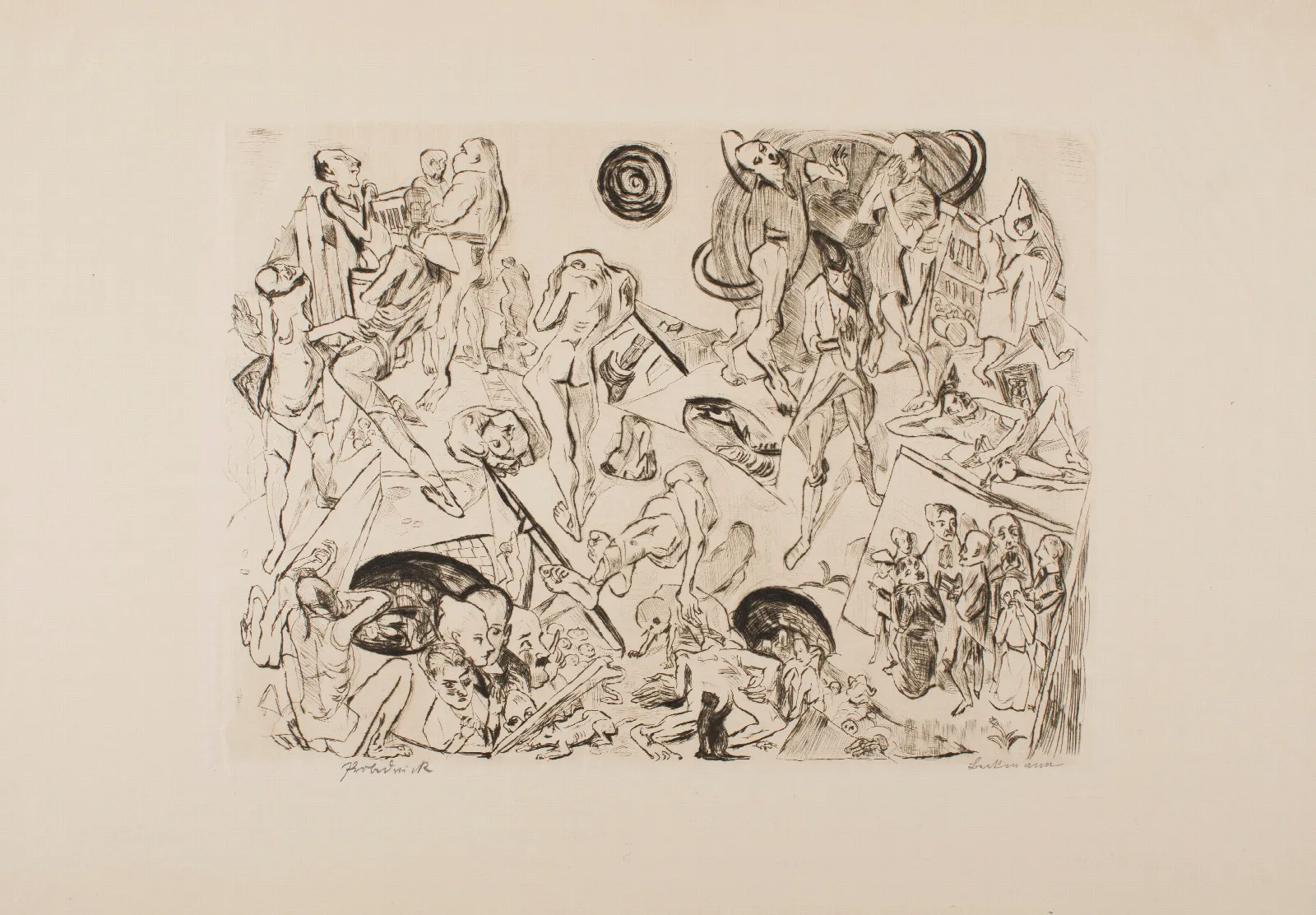 Resurrection Plate 12 From The Portfolio Faces Wall Art by Max Beckmann - Canvas Print