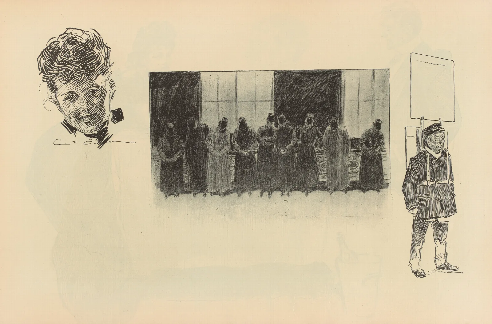 Illustration 246 by Charles Dana Gibson Wall Art by Charles Dana Gibson - Canvas Print