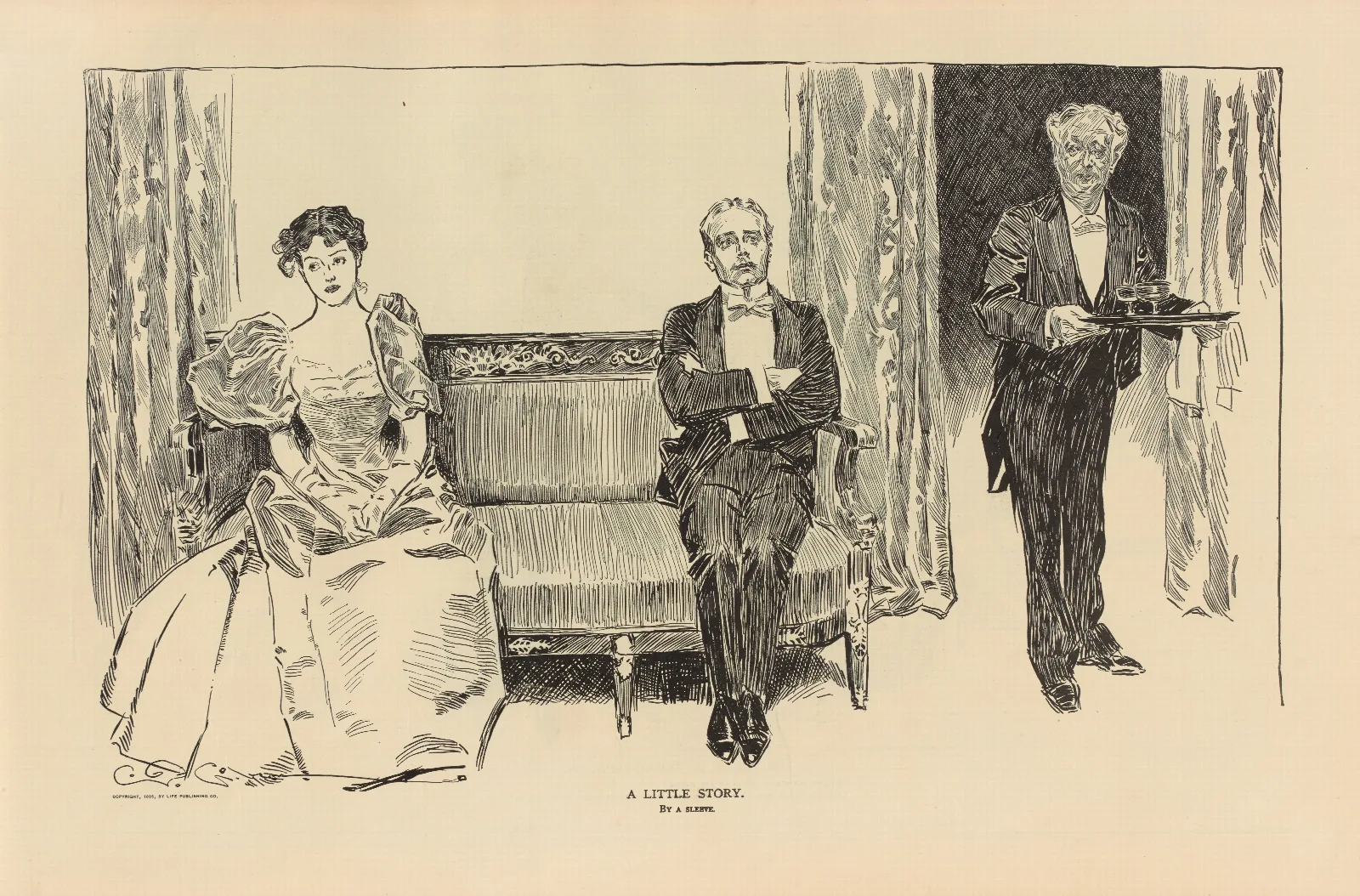 A Little Story 2 Wall Art by Charles Dana Gibson - Canvas Print