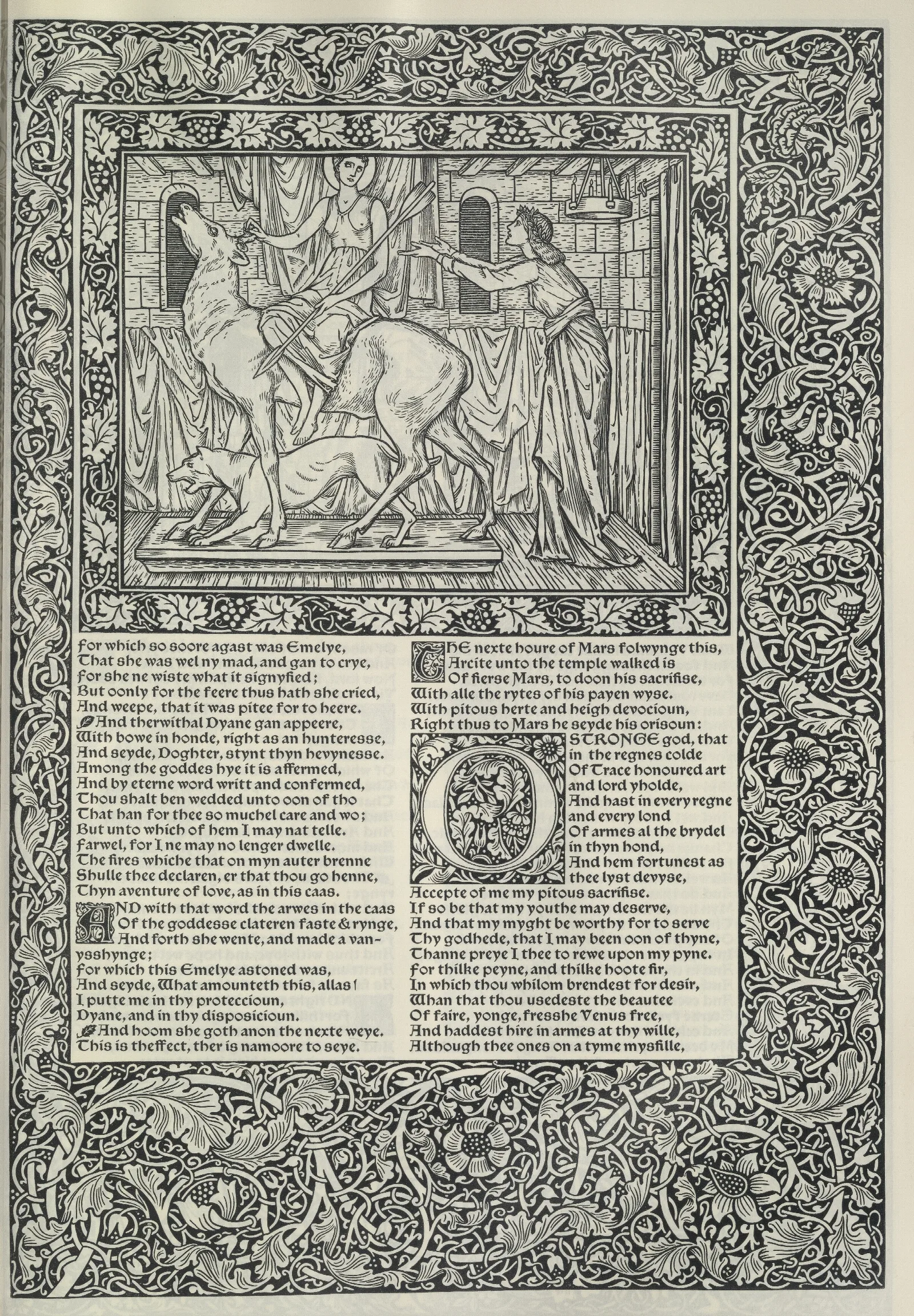 The Works Of Geoffrey Chaucer Pl 06 Wall Art by Sir Edward Coley Burne-Jones - Canvas Print