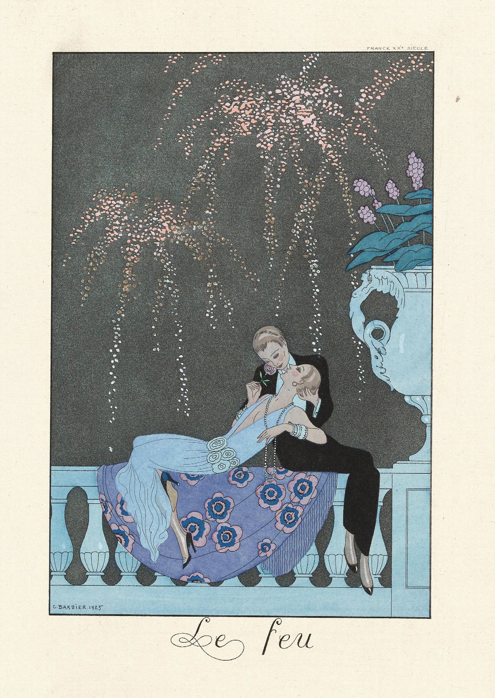 Le Feu Fire Wall Art by George Barbier - Canvas Print